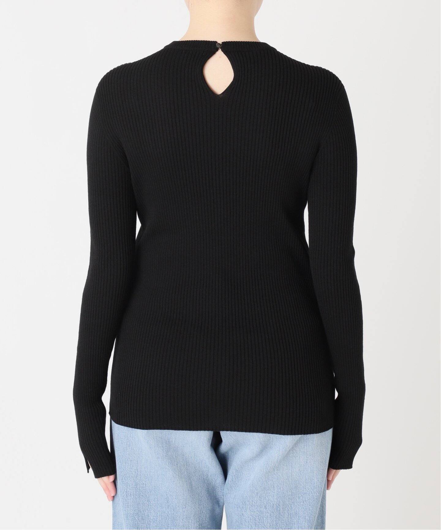 レース襟ホールガーメント リブプルオーバー（ニット／セーター