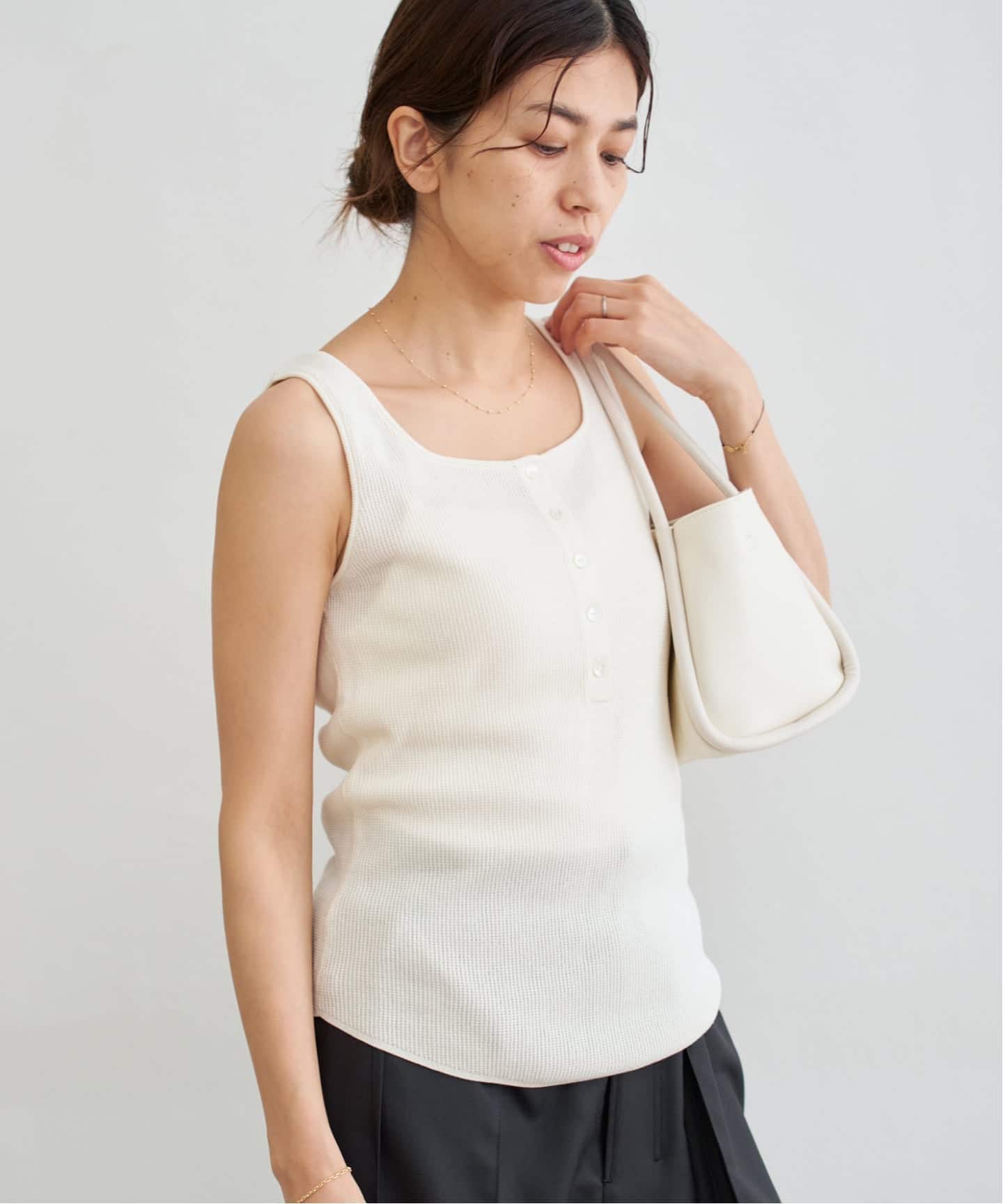 ワッフルヘンリーノースリーブ（Tシャツ／カットソー）｜IENA