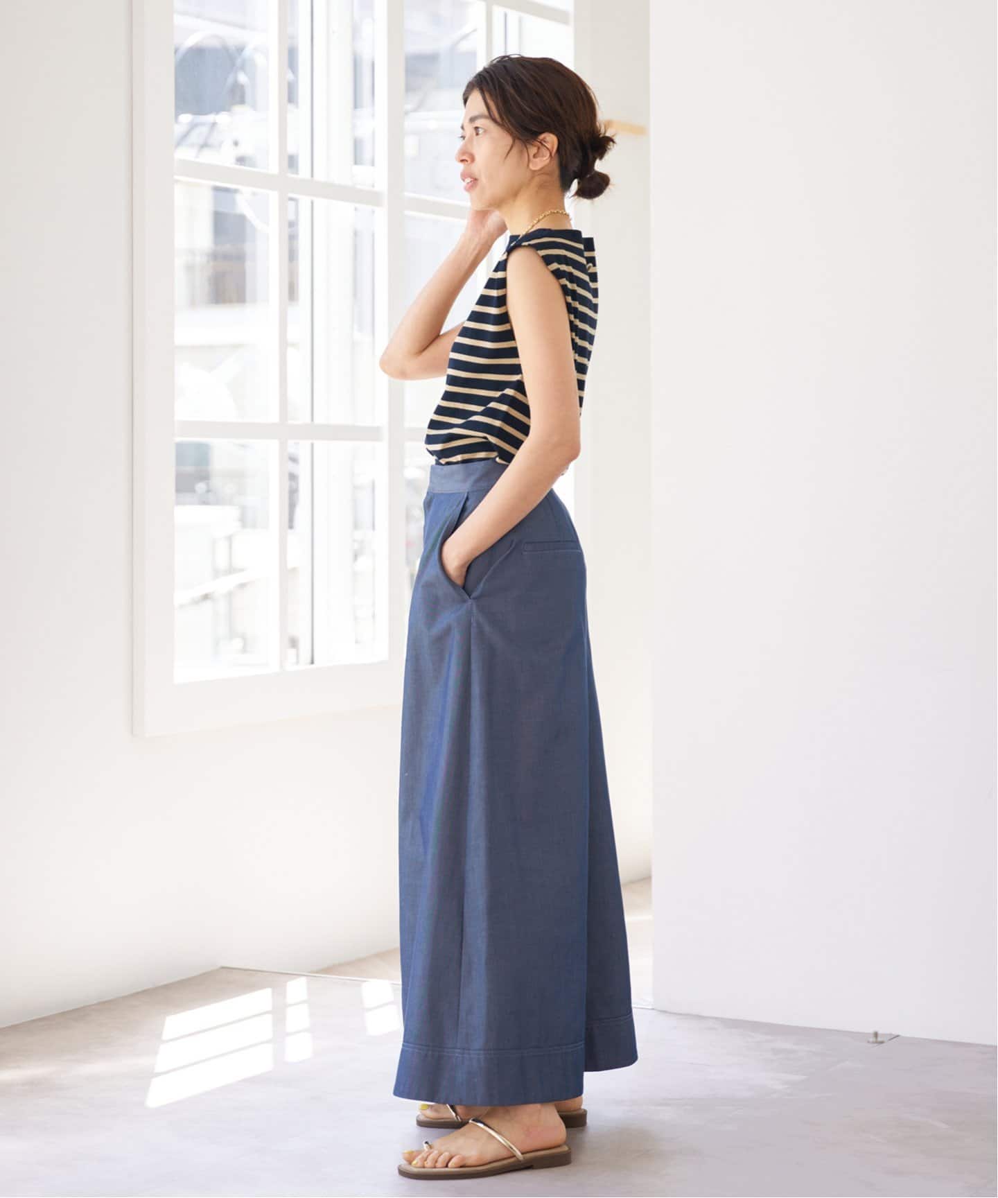 SEATTLE 度詰め ボーダー ノースリーブ（ニット／セーター）｜IENA