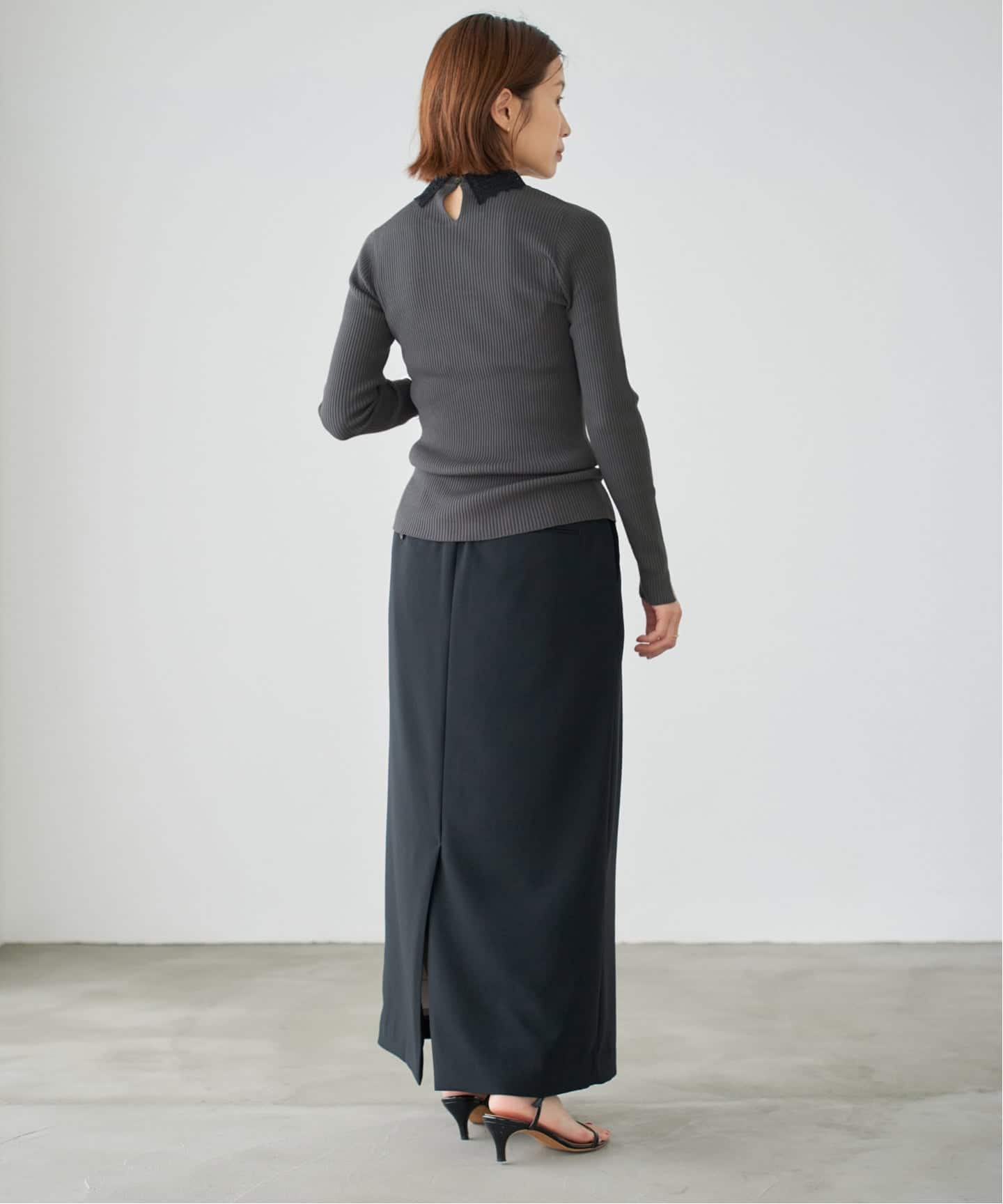 レース襟 RIBホールガーメントプルオーバー（ニット／セーター