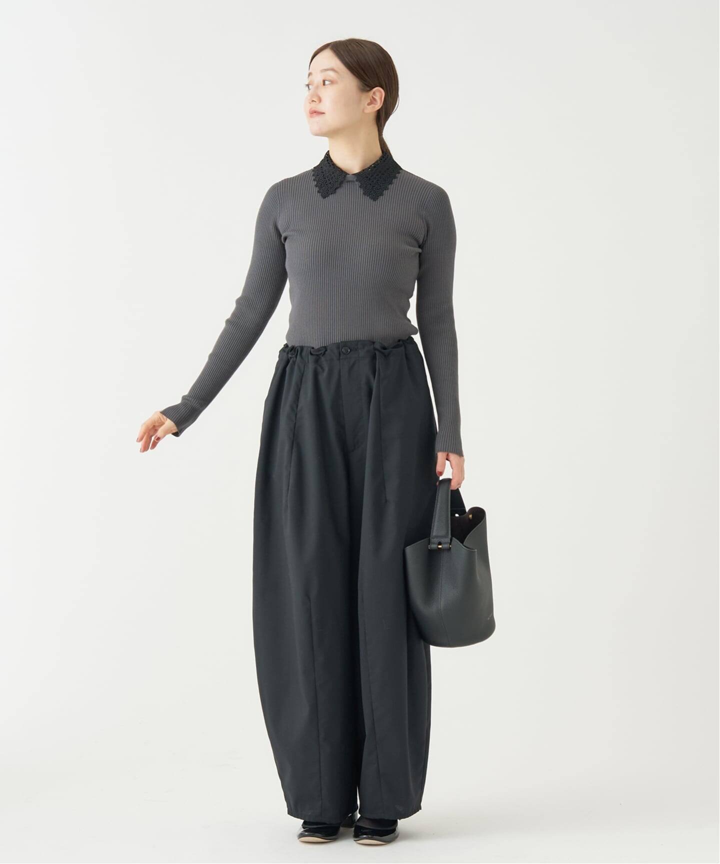 レース襟 RIBホールガーメントプルオーバー（ニット／セーター