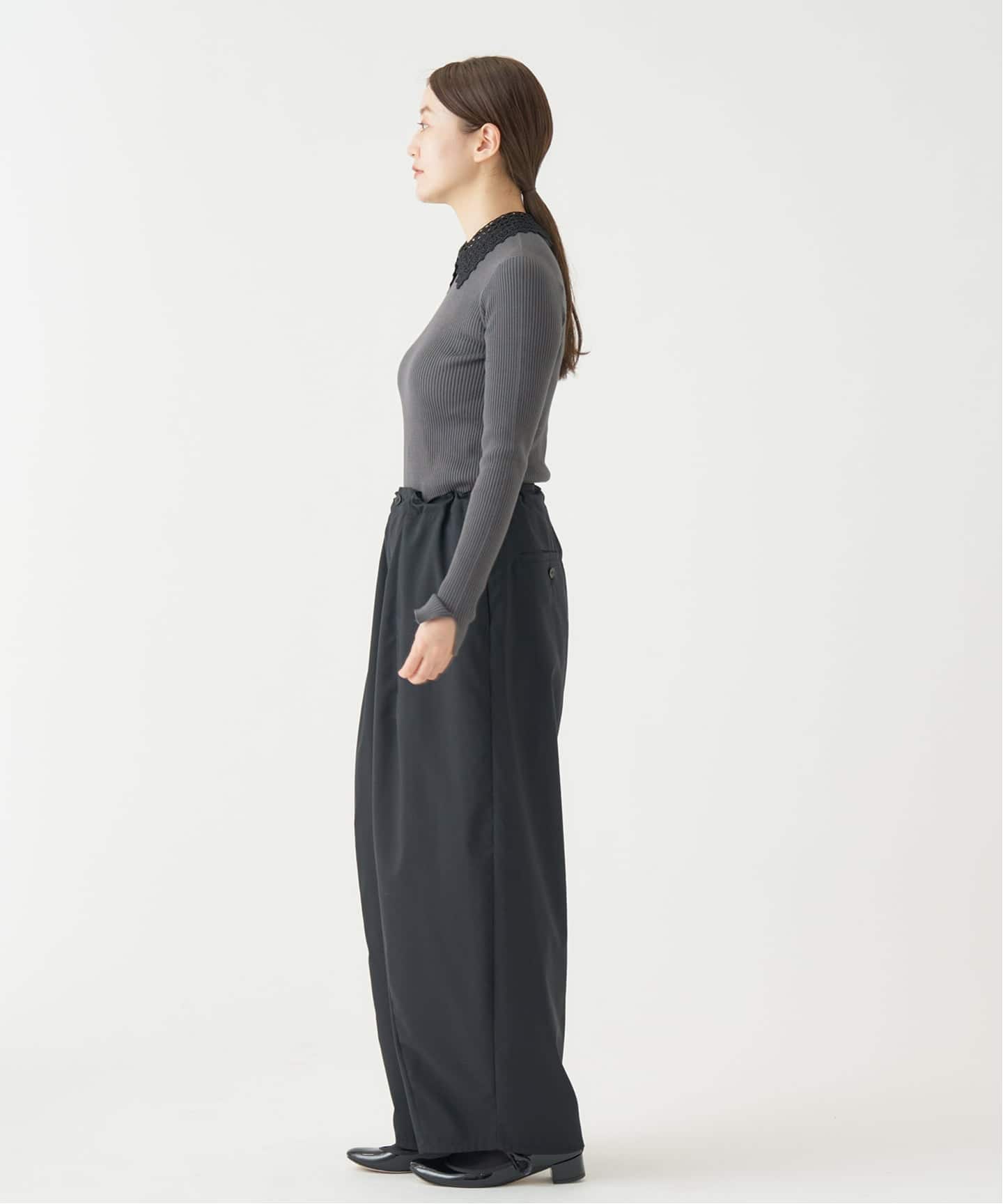 レース襟 RIBホールガーメントプルオーバー（ニット／セーター）｜IENA