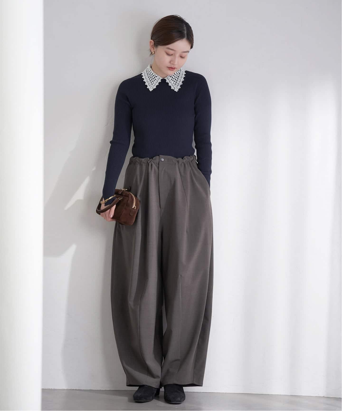 追加予約》レース襟 RIBホールガーメントプルオーバー（ニット