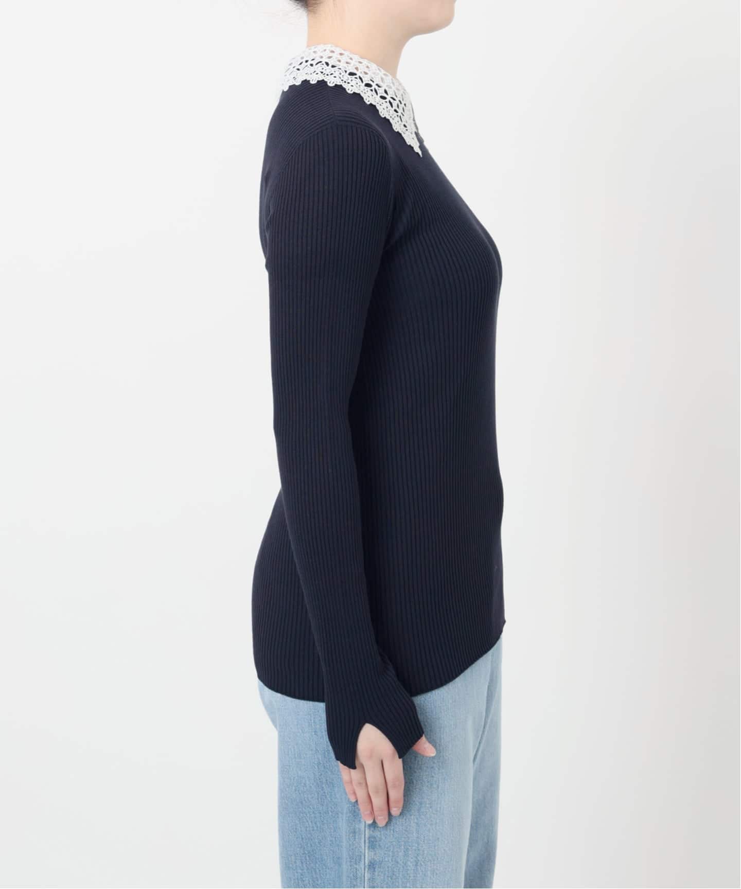 追加予約》レース襟 RIBホールガーメントプルオーバー（ニット