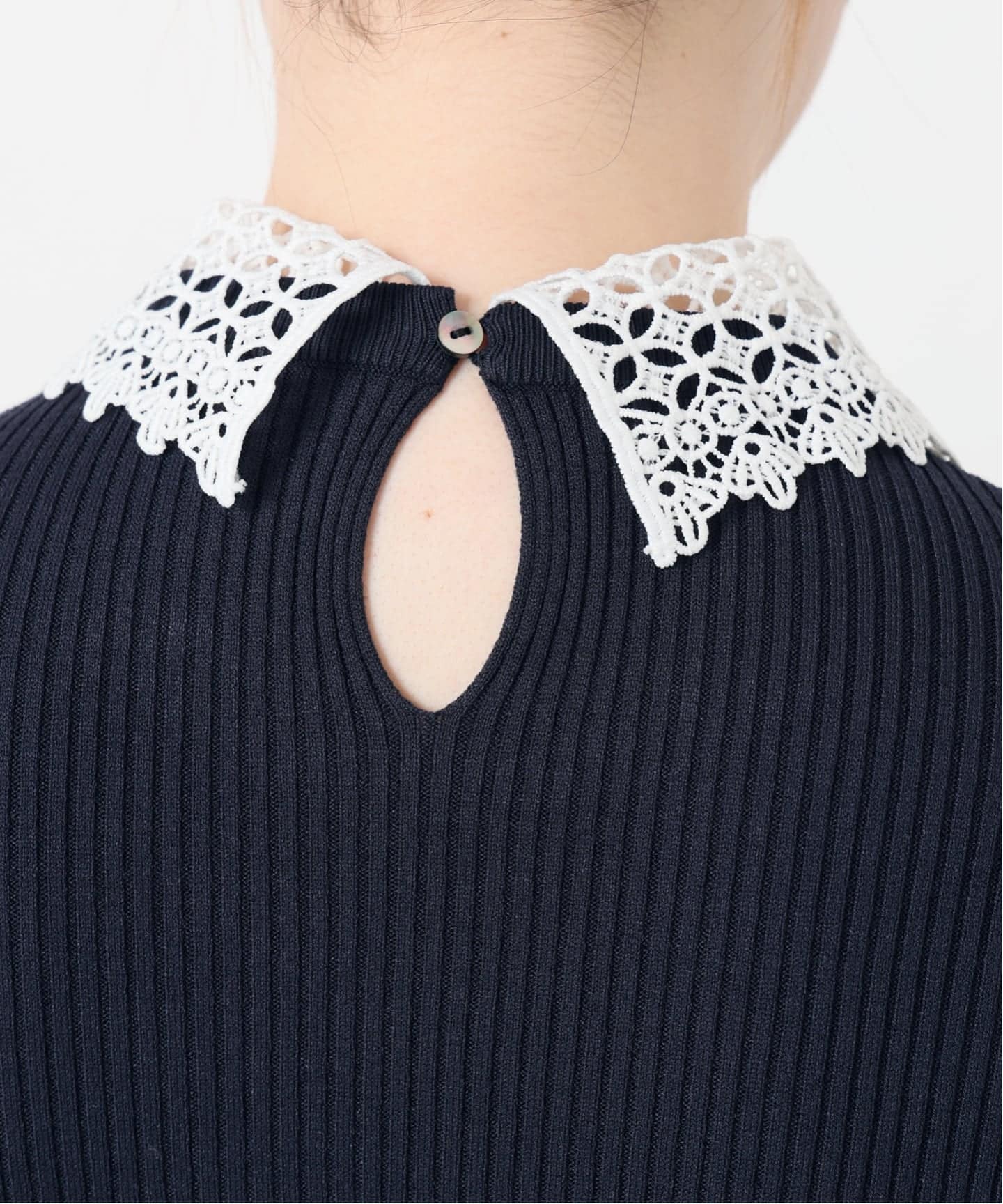 追加予約》レース襟 RIBホールガーメントプルオーバー（ニット