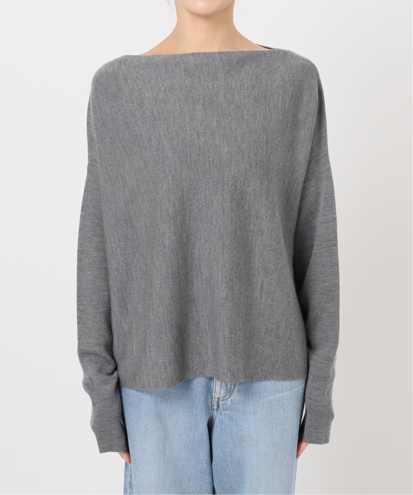 美品 イエナ ニット プルオーバー ライトグレー ウール IENA LA BOUCLE（イエナラブークル） ニット セーター ファーニット