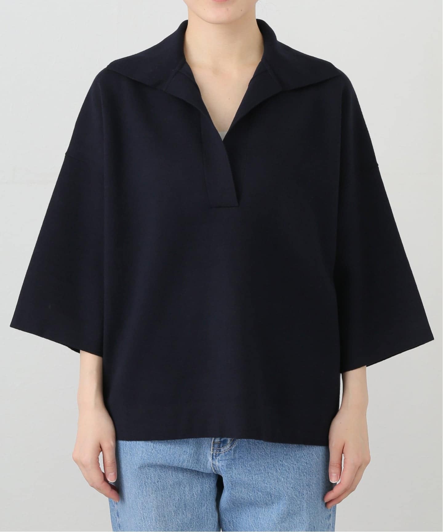 イエナIENA リネン100%ワイド身幅スキッパープルオーバー Maison IENA スキッパープルオーバー（ニット／セーター）｜IENA