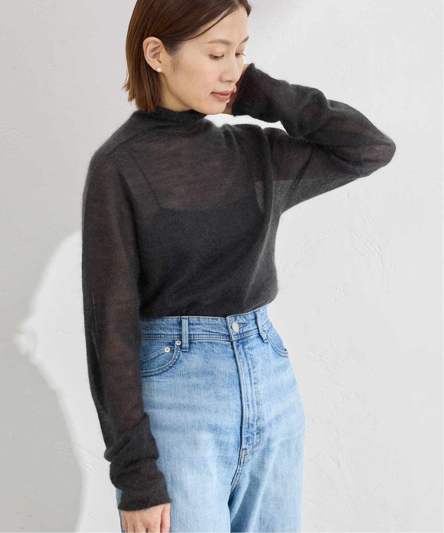 【新品タグ付き】IENA SUPER Kid MIX モヘアシアープルオーバー 追加》SUPER Kid MIX モヘアシアープルオーバー（ニット／セーター