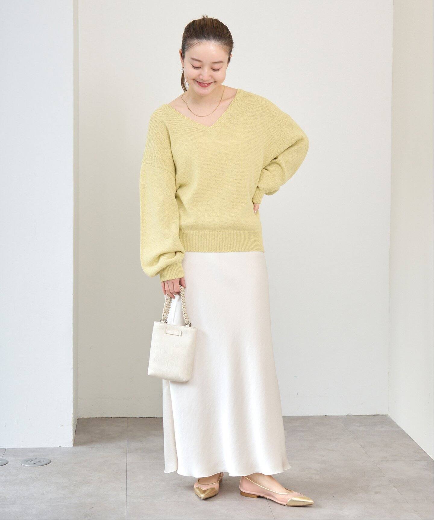 ★美品★ IENA イエナ テープヤン プルオーバー ニット ベージュ IENA（イエナ）の「テープヤーン ワイドクルーネックプル