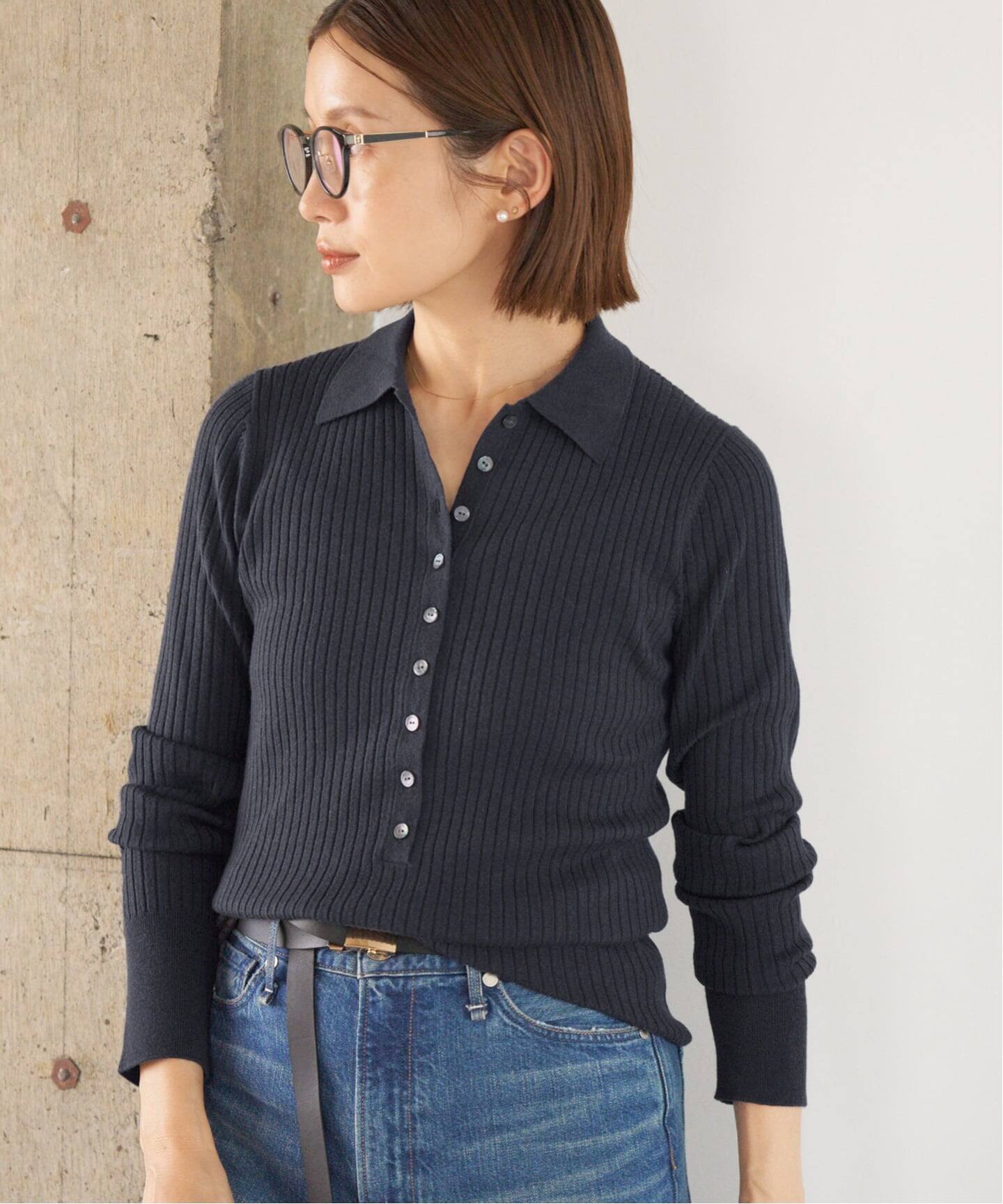 ✨未使用✨完売品 イエナ イタリア ヤーン RIB クループルオーバー ホワイト IENA（イエナ） ニット セーター 「追加」イタリア ヤーン RIB クルー