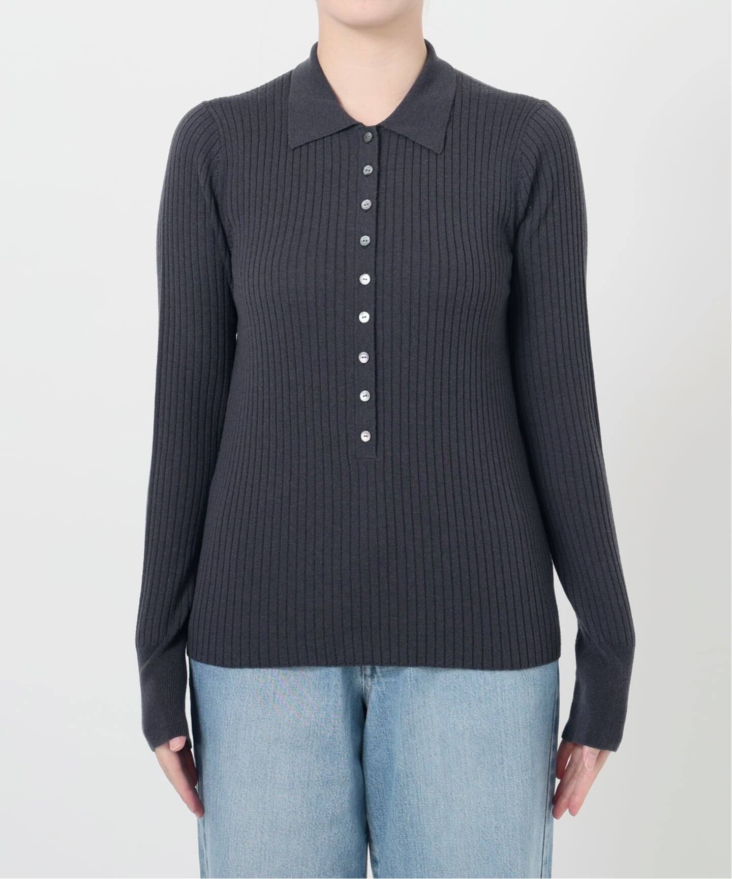 IENA　イタリアヤーンRIB襟プルオーバー イタリア ヤーン RIB 襟プルオーバー（ニット／セーター）｜IENA