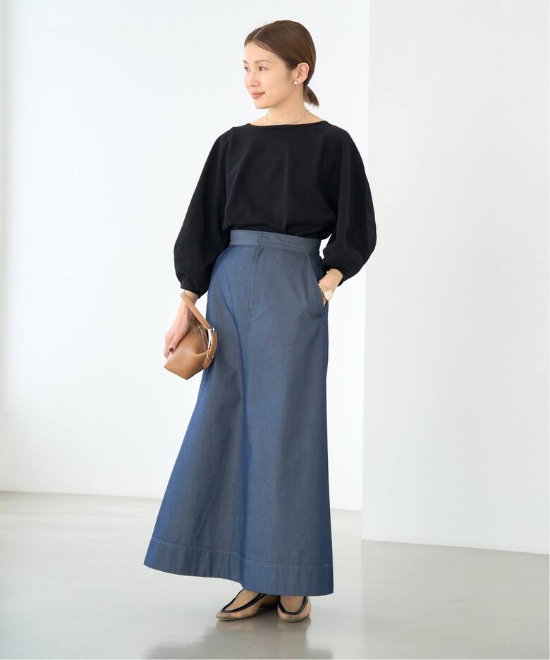 WEB・一部店舗限定》コットンストレッチバルーンスリーブプルオーバー 