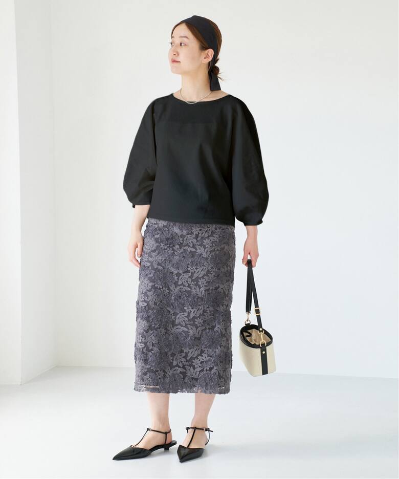 WEB・一部店舗限定》コットンストレッチバルーンスリーブプルオーバー 