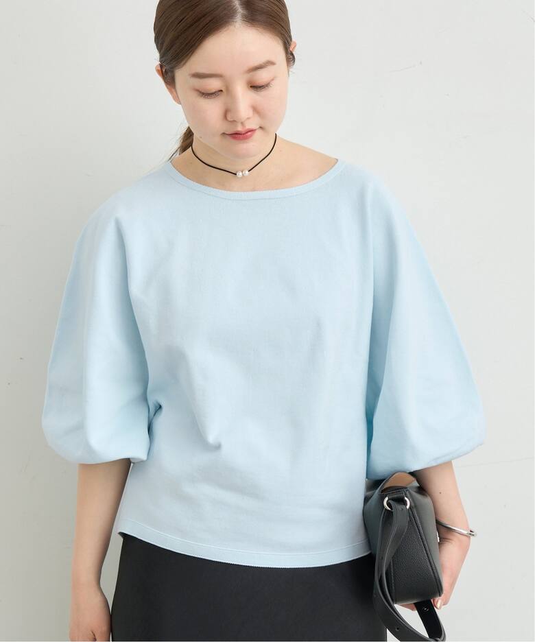 WEB・一部店舗限定》コットンストレッチバルーンスリーブプルオーバー 