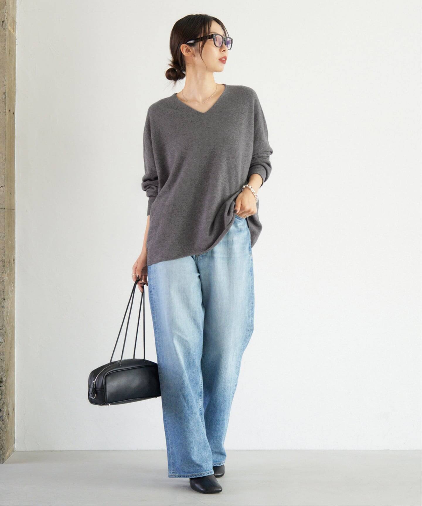 追加》Fineニュージーウール ニュアンス Vプルオーバー（ニット