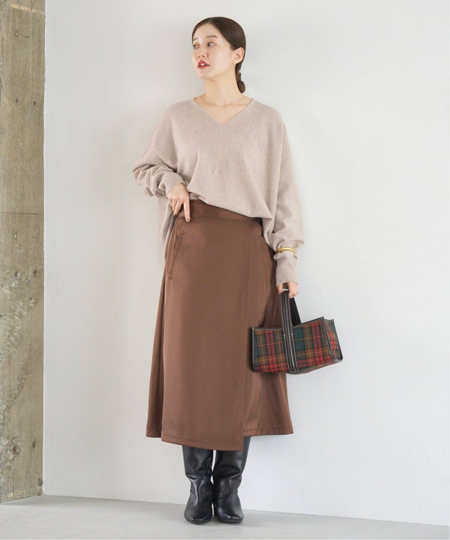 [新品]イエナFineニュージーウールニュアンスVプルオーバー(サックスブルー) 追加2》Fineニュージーウール ニュアンス Vプルオーバー（ニット