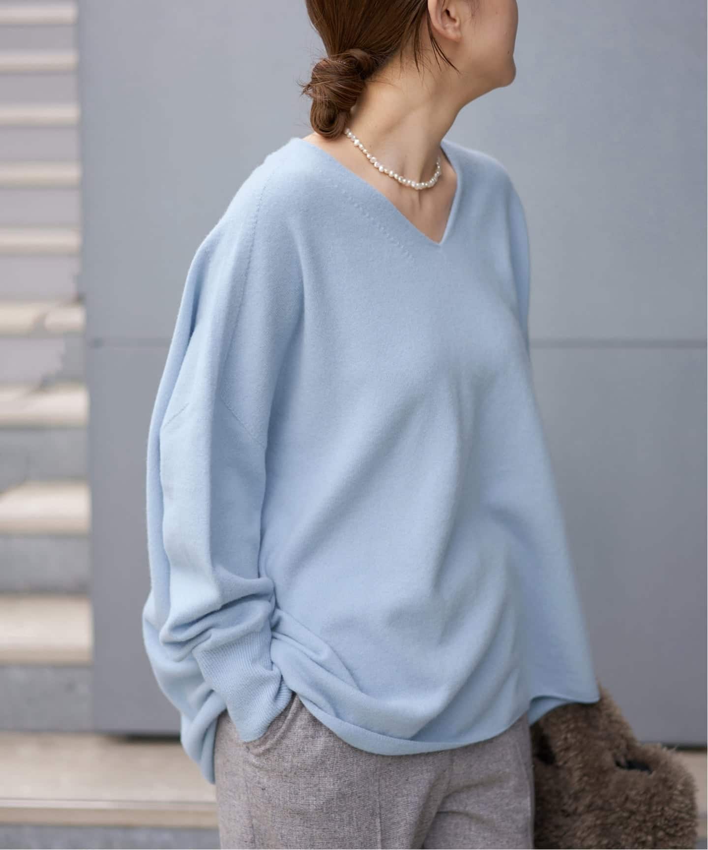 追加2》Fineニュージーウール ニュアンス Vプルオーバー（ニット