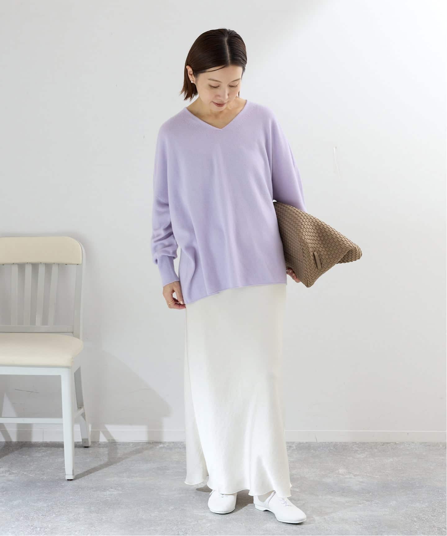 追加4》Fineニュージーウール ニュアンス Vプルオーバー（ニット