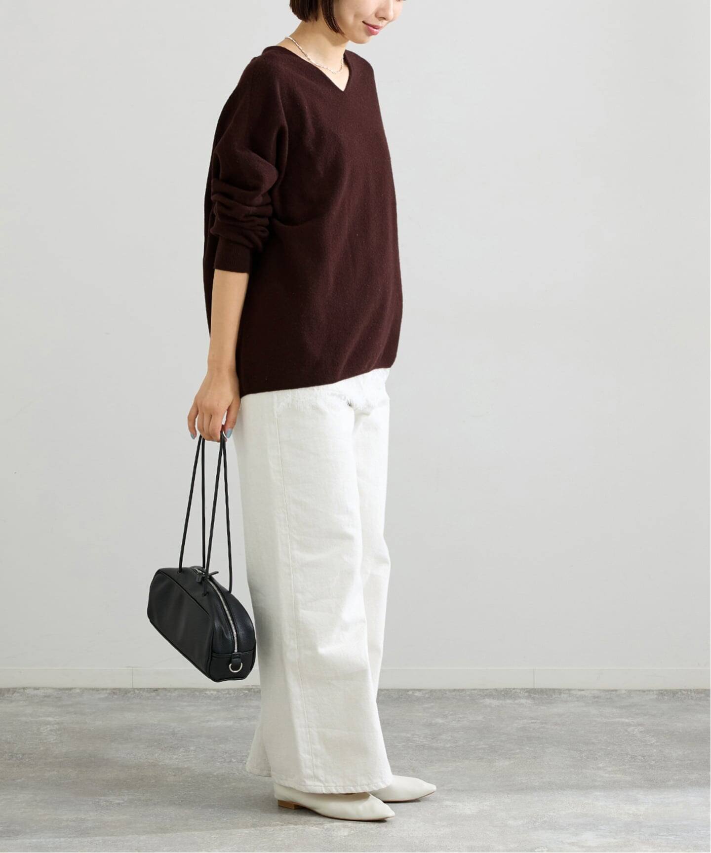 追加4》Fineニュージーウール ニュアンス Vプルオーバー（ニット