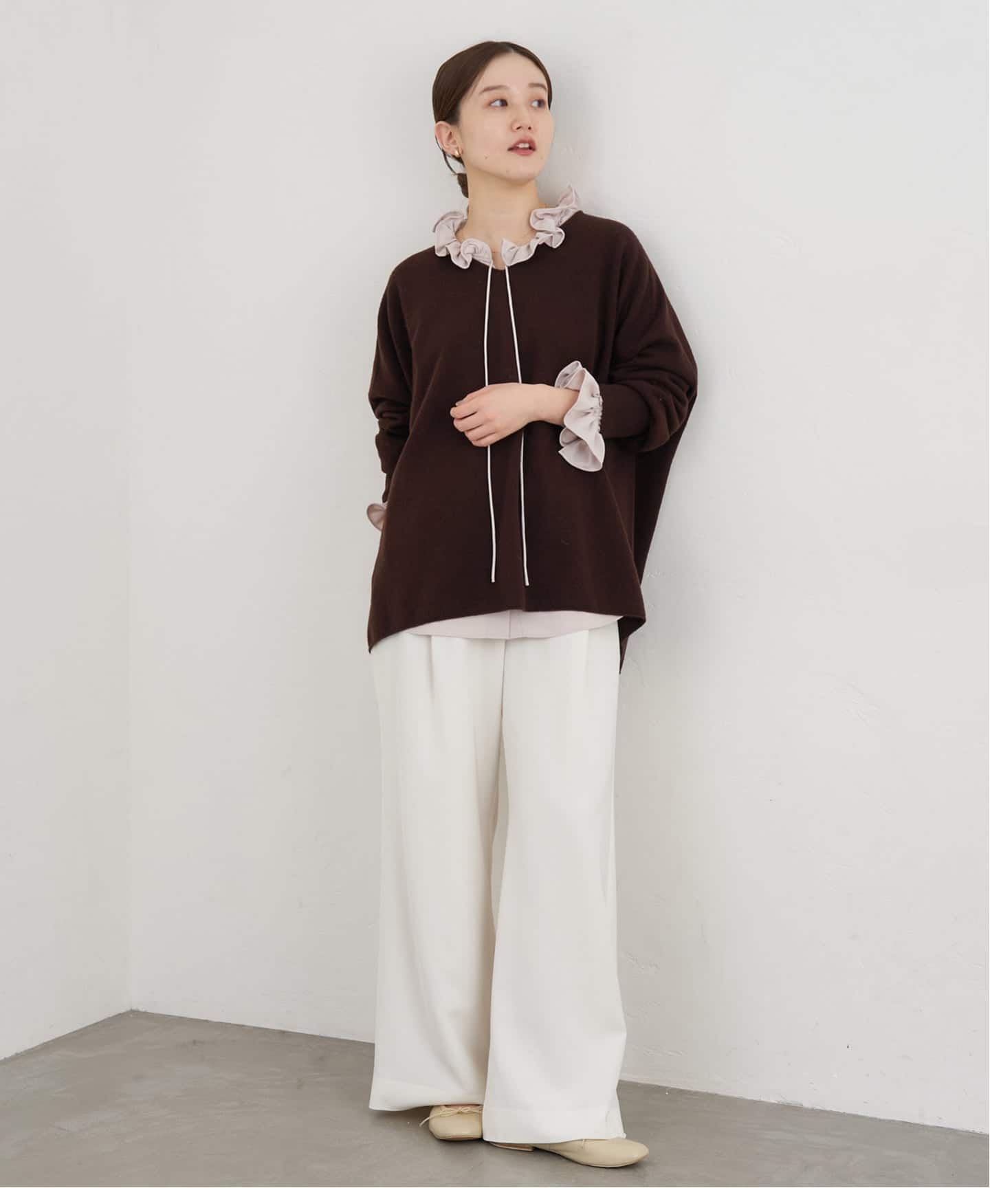 追加3》Fineニュージーウール ニュアンス Vプルオーバー（ニット