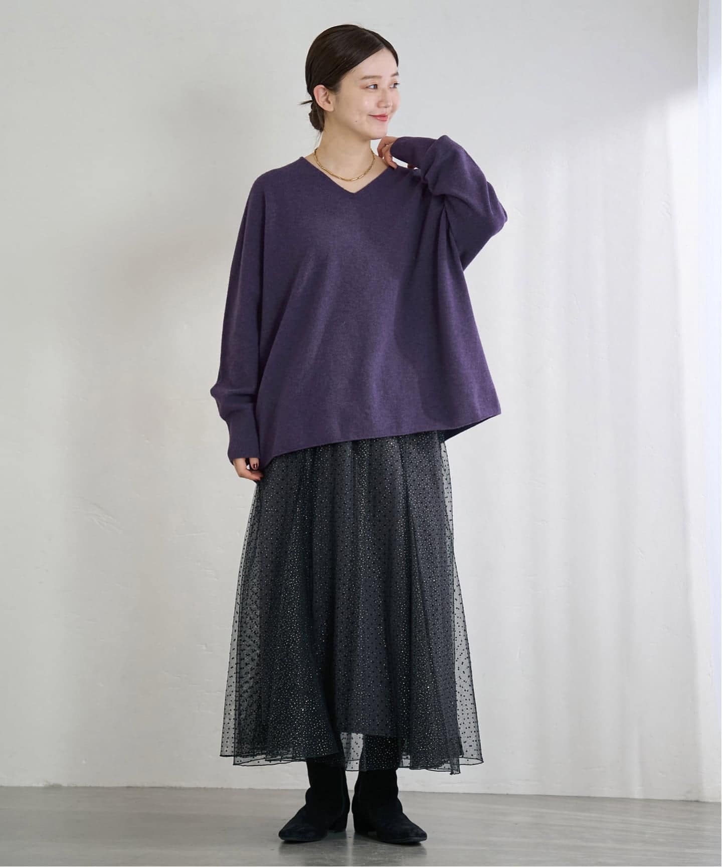 追加3》Fineニュージーウール ニュアンス Vプルオーバー（ニット