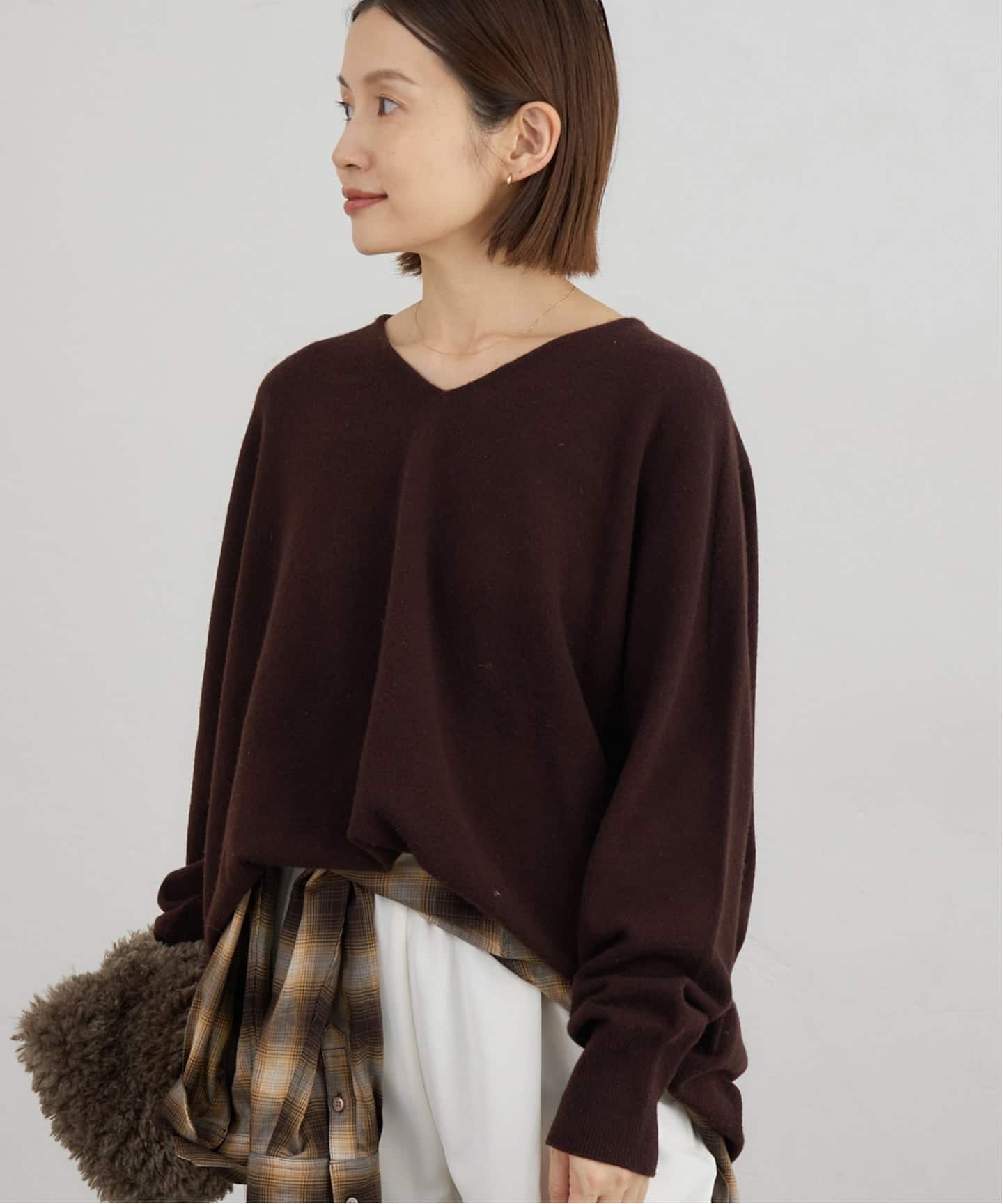 追加3予約》Fineニュージーウール ニュアンス Vプルオーバー（ニット