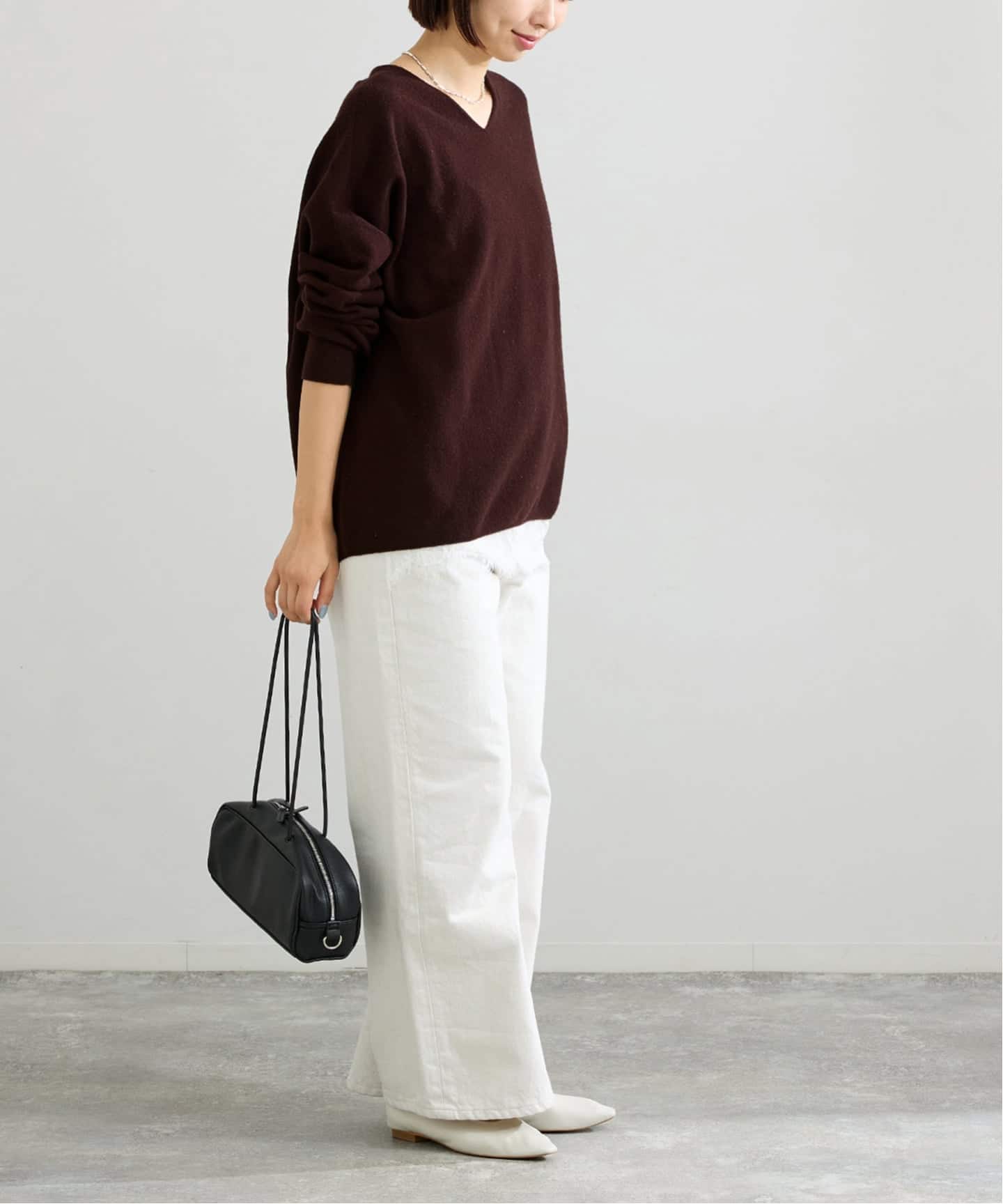 追加3》Fineニュージーウール ニュアンス Vプルオーバー（ニット