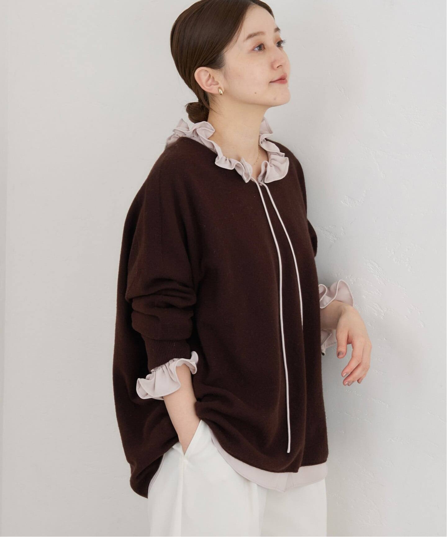 追加3》Fineニュージーウール ニュアンス Vプルオーバー（ニット