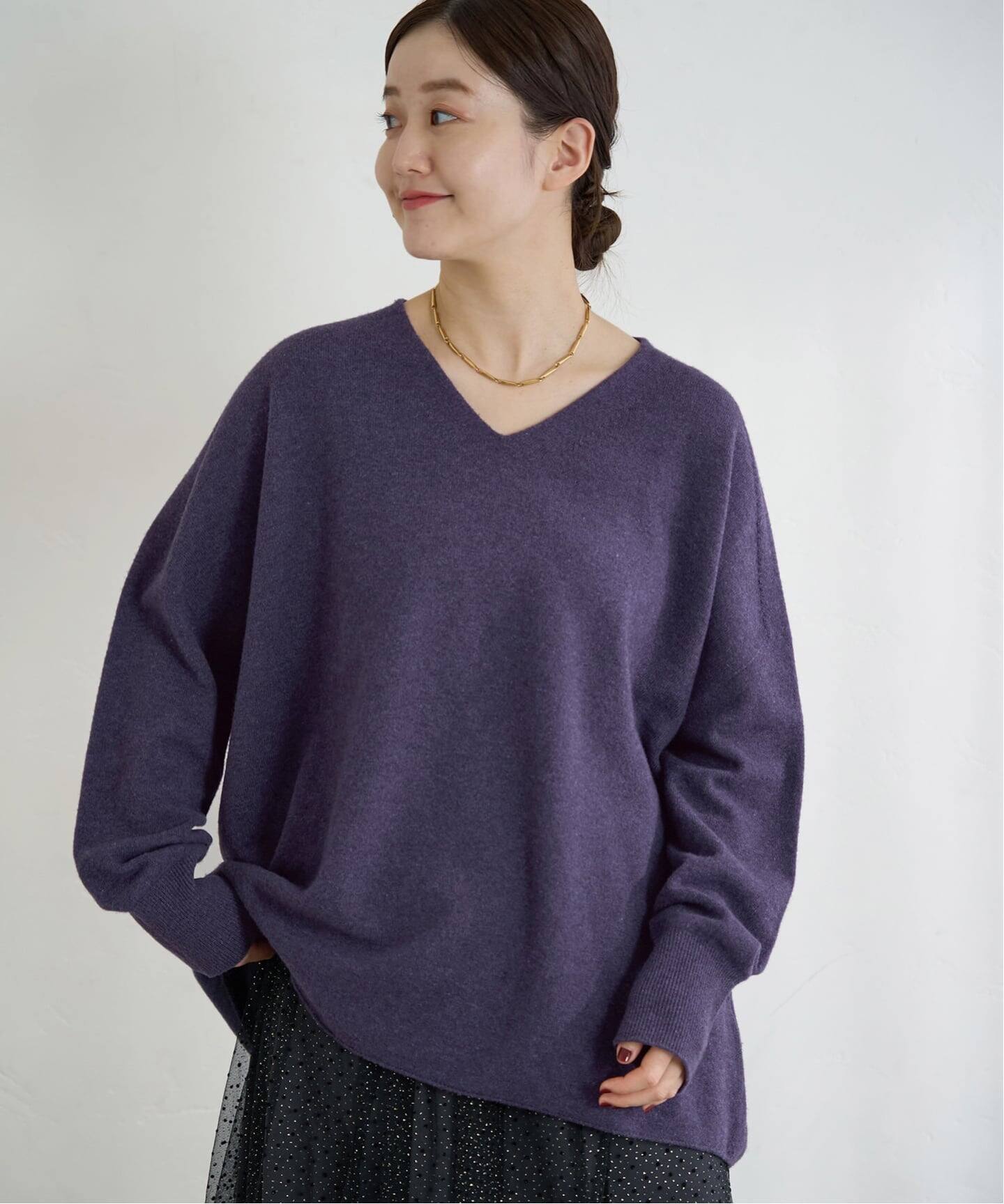 追加3予約》Fineニュージーウール ニュアンス Vプルオーバー（ニット