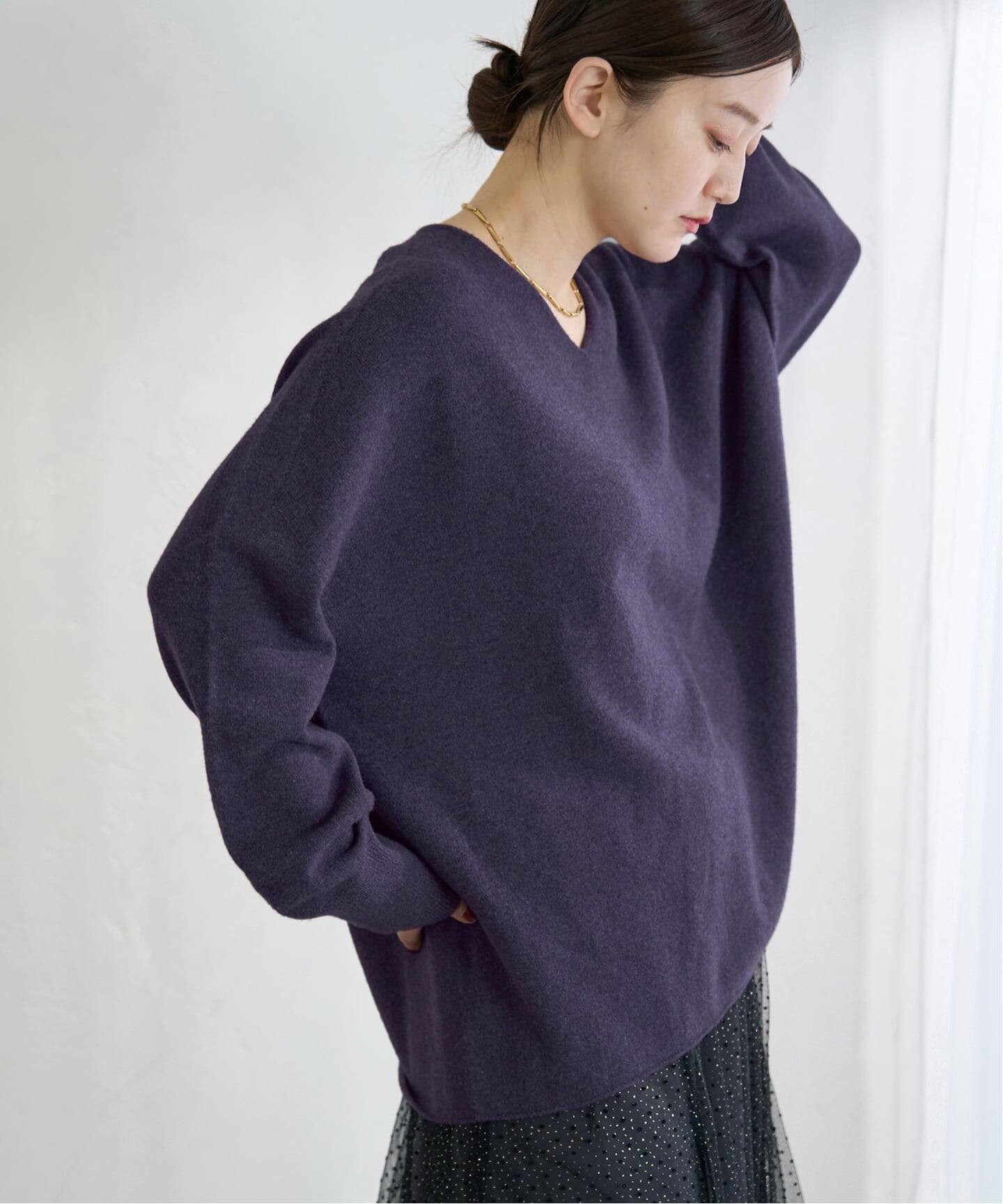 追加3》Fineニュージーウール ニュアンス Vプルオーバー（ニット