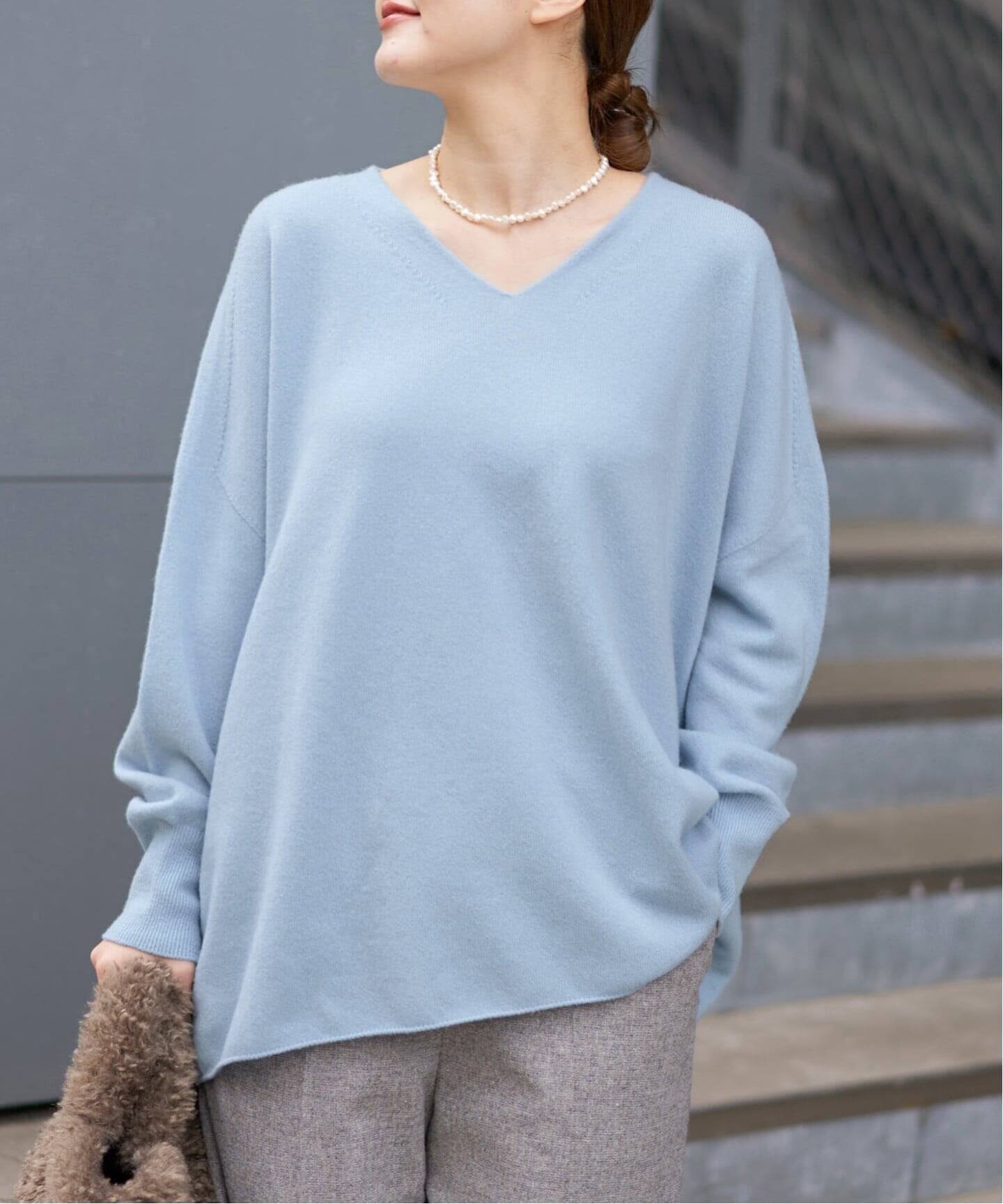 追加5》Fineニュージーウール ニュアンス Vプルオーバー（ニット