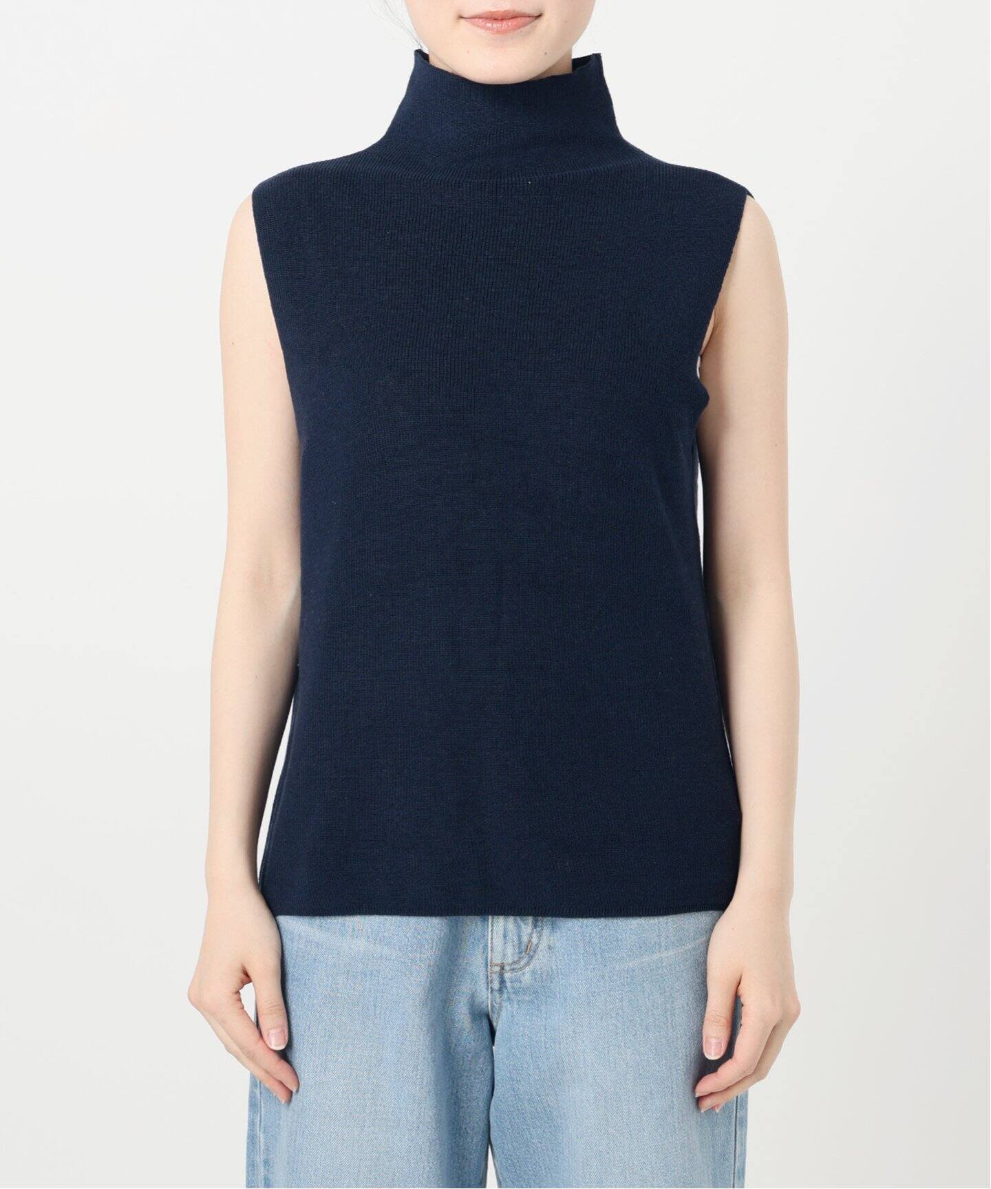 カタアゼノースリーブハイネックプルオーバー（ニット／セーター