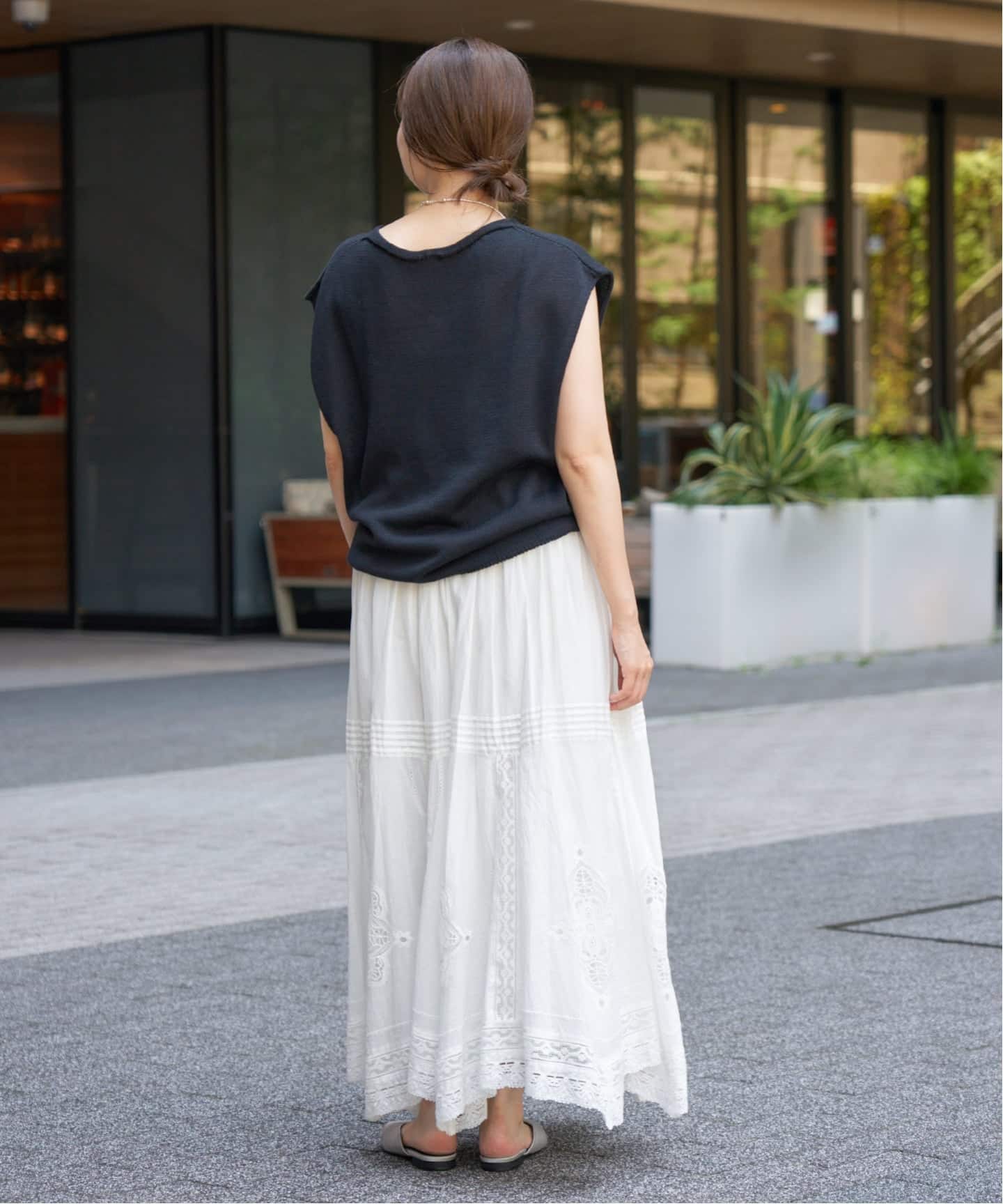 今季　美品　25SS　IENA　コットンギマフレンチプルオーバー　ネイビー 今季 美品 25SS IENA コットンギマフレンチプルオーバー