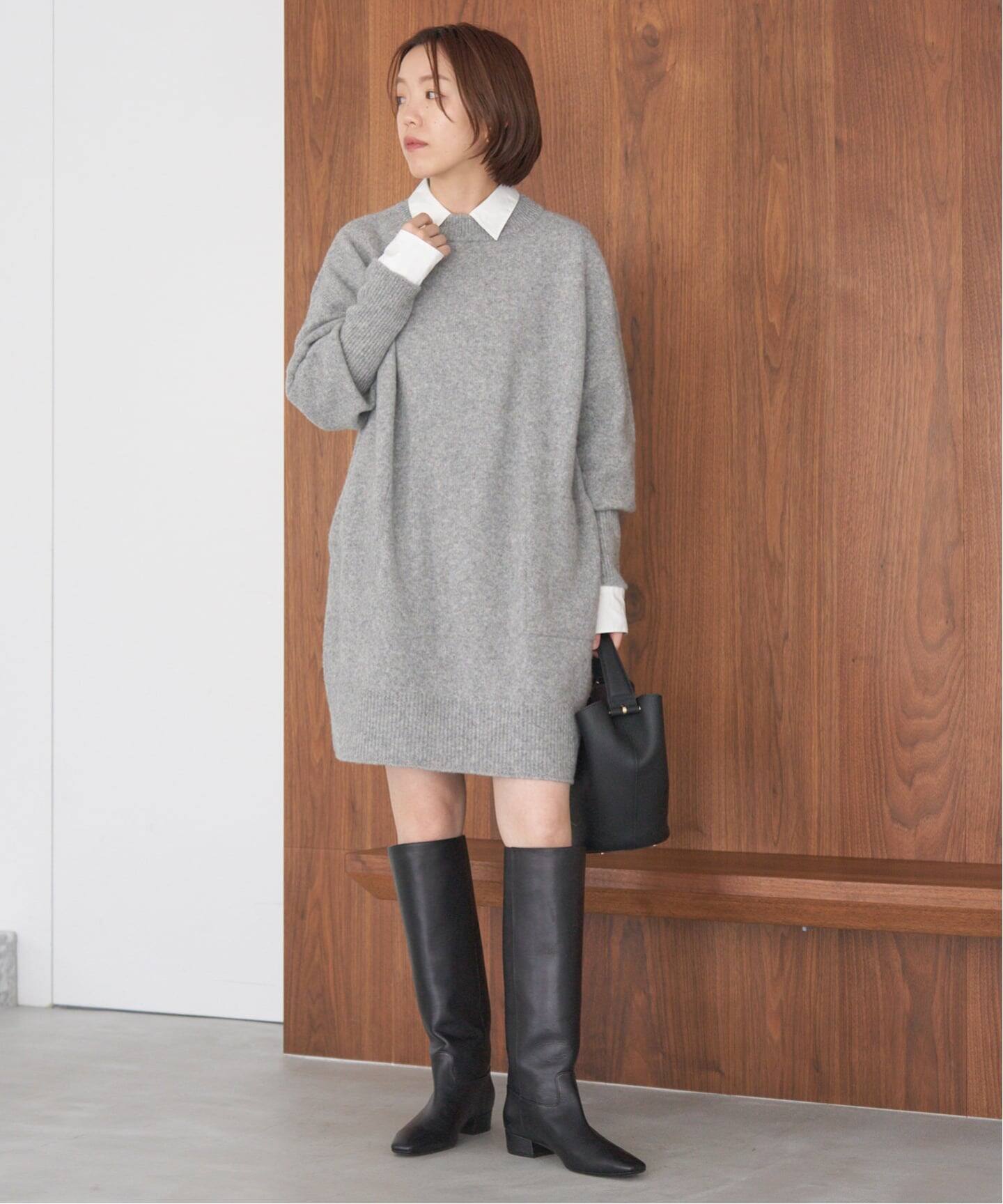 WEB限定/追加》ウールカシミヤ チュニックワンピース（ニット