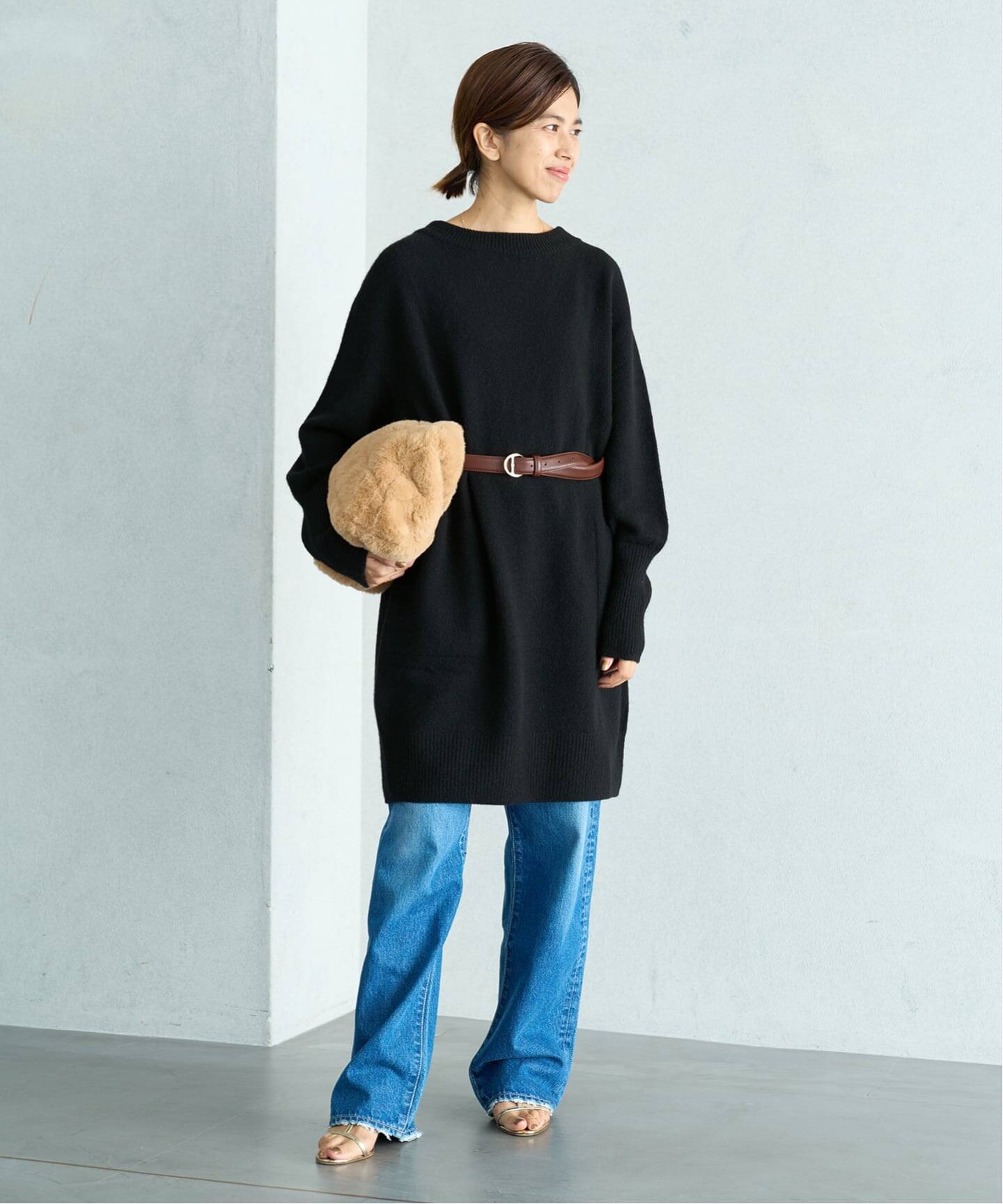 WEB限定/追加》ウールカシミヤ チュニックワンピース（ニット