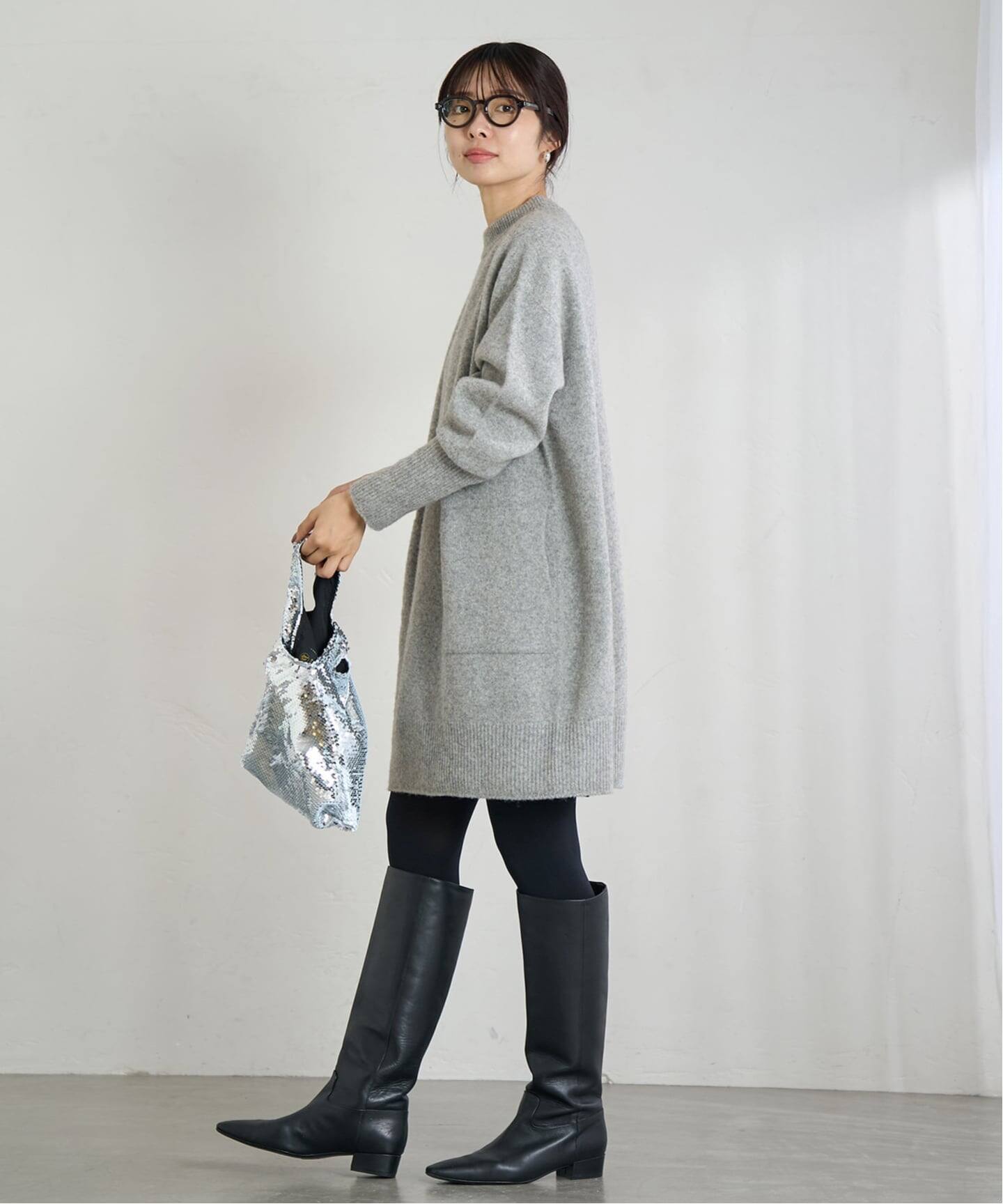 WEB限定/追加》ウールカシミヤ チュニックワンピース（ニット