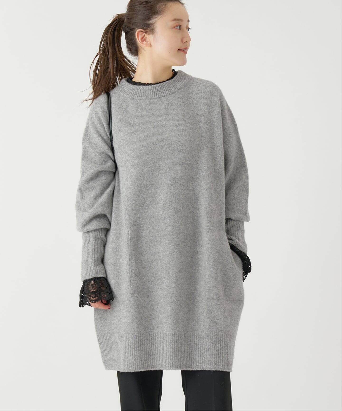 WEB限定/追加》ウールカシミヤ チュニックワンピース（ニット 