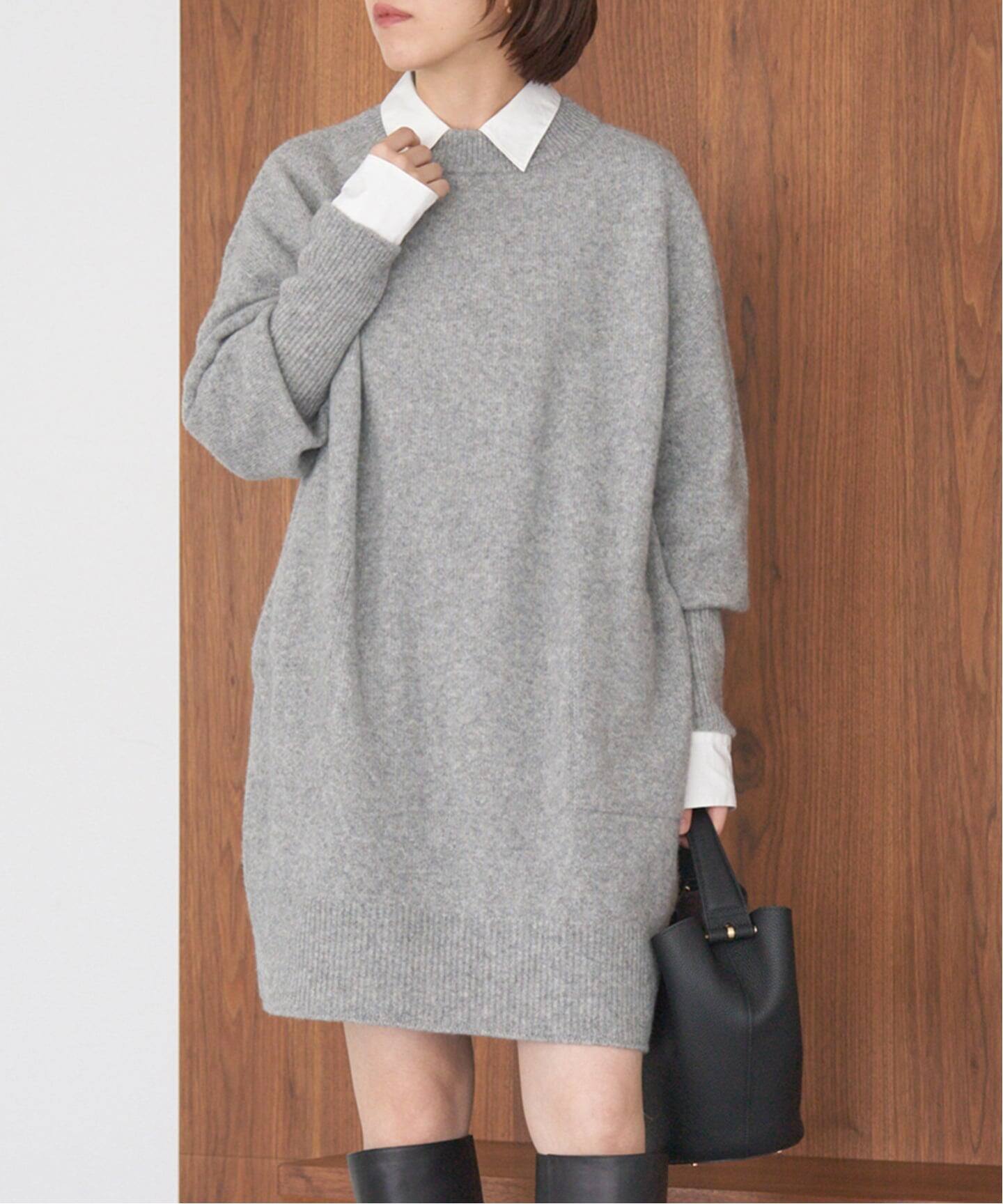 WEB限定/追加》ウールカシミヤ チュニックワンピース（ニット