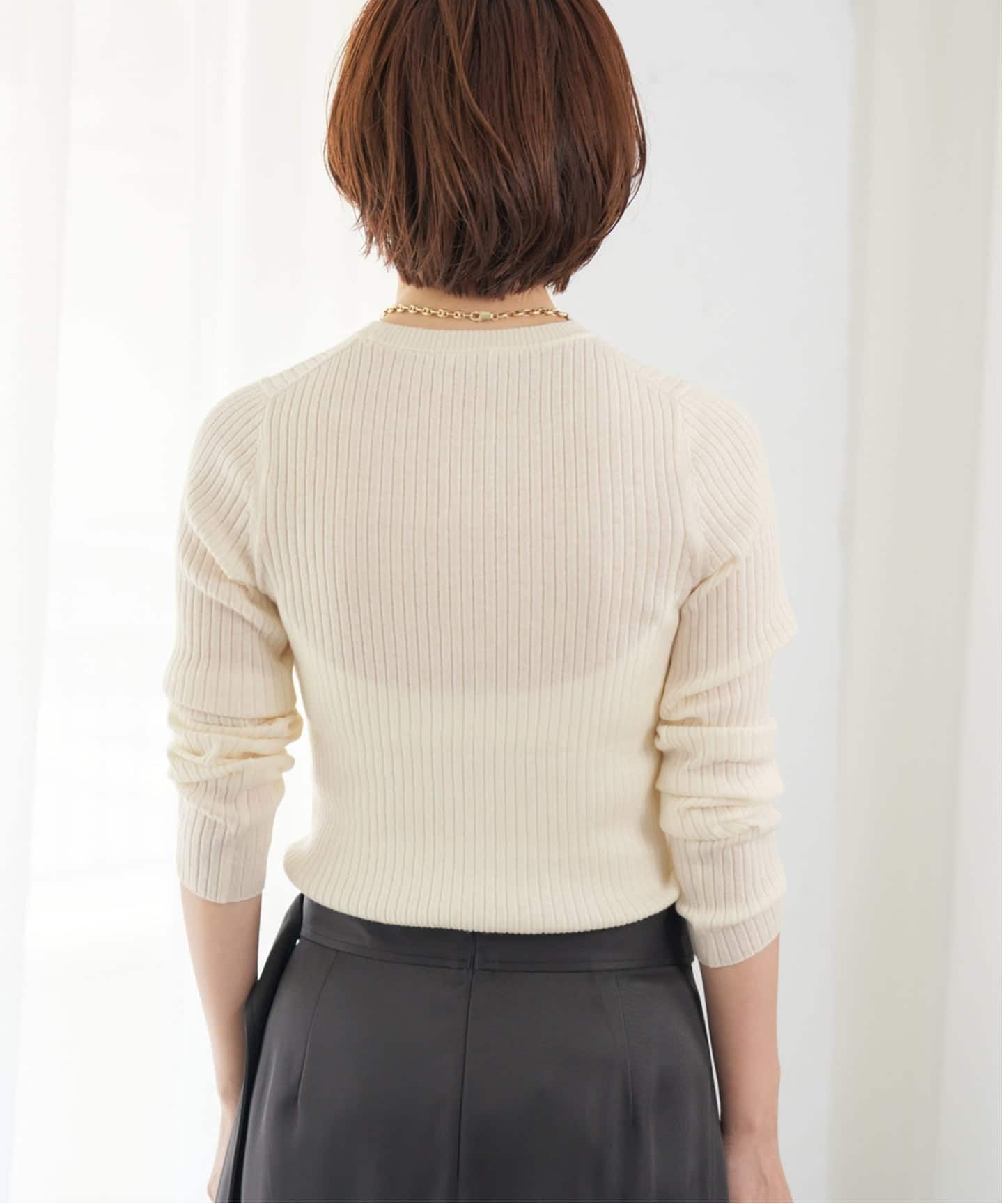 IENA イタリアヤーン RIB クルーネックプルオーバー セール】《追加》イタリア ヤーン RIB クループルオーバー（ニット