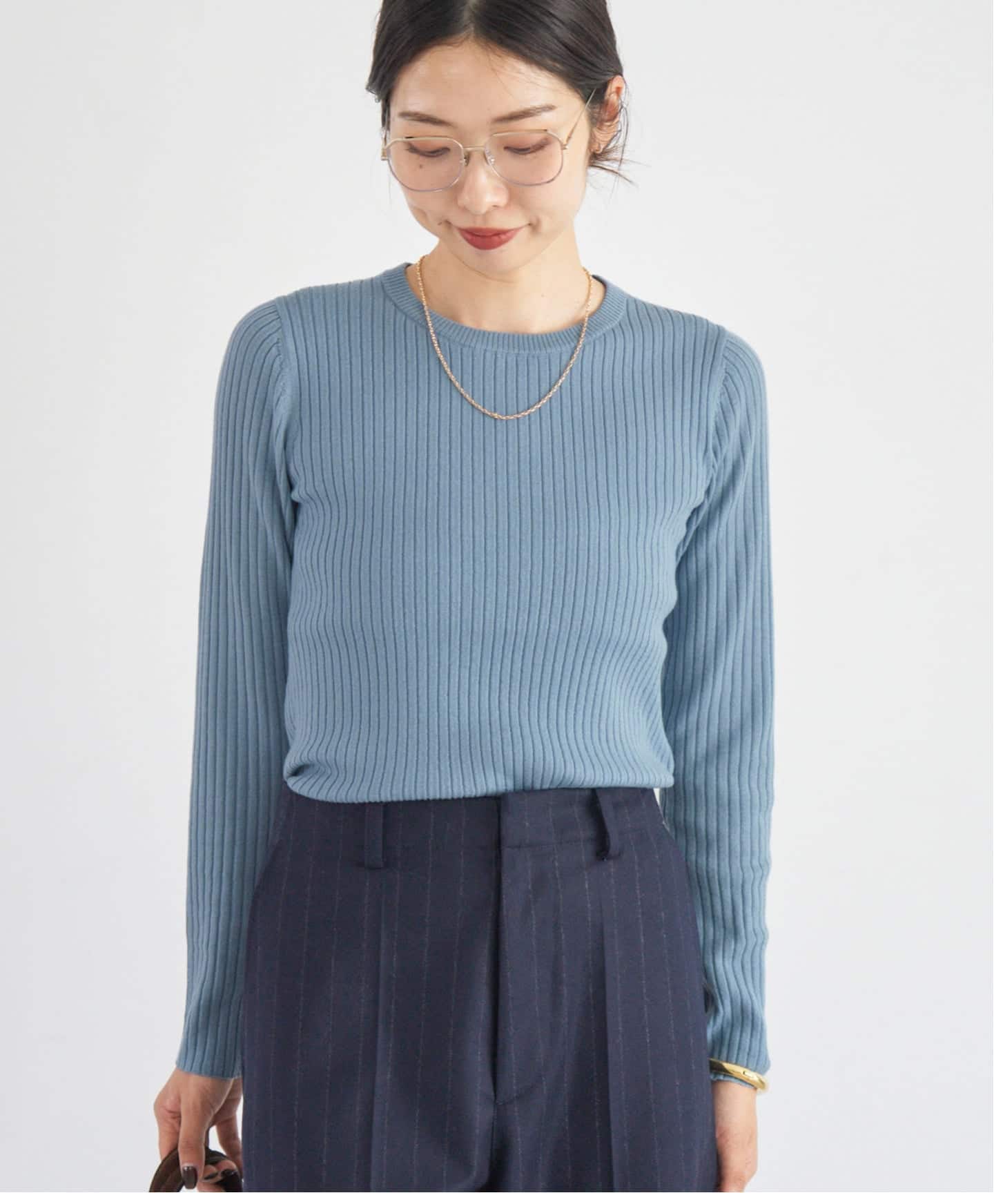 追加》イタリア ヤーン RIB クループルオーバー（ニット／セーター