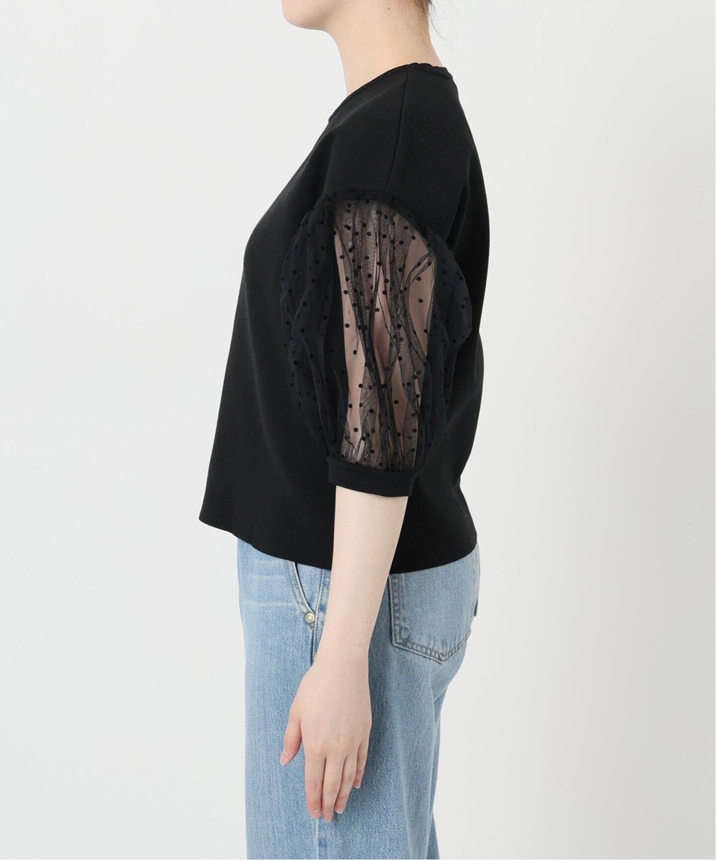 今期✨PARIS DE AOUNE チュールスリーブプルオーバー　ブラック 楽天市場】【60%OFF】PARIS DE AOUNE パリドゥアオウネ