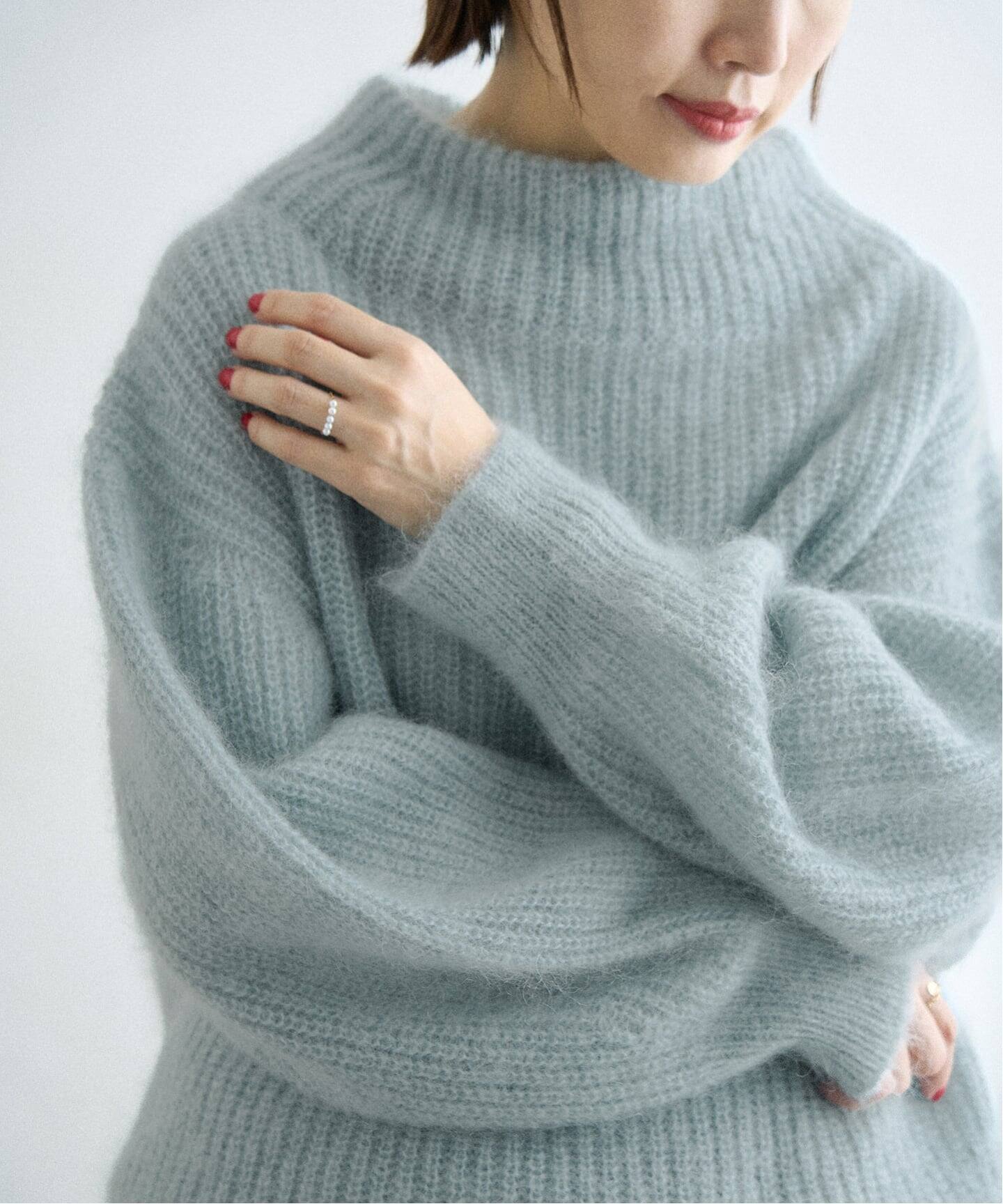 今季完売　イエナ　IENA キッドモヘヤミックス 片畦プルオーバー キッドモヘヤミックス 片畦プルオーバー（ニット／セーター）｜IENA