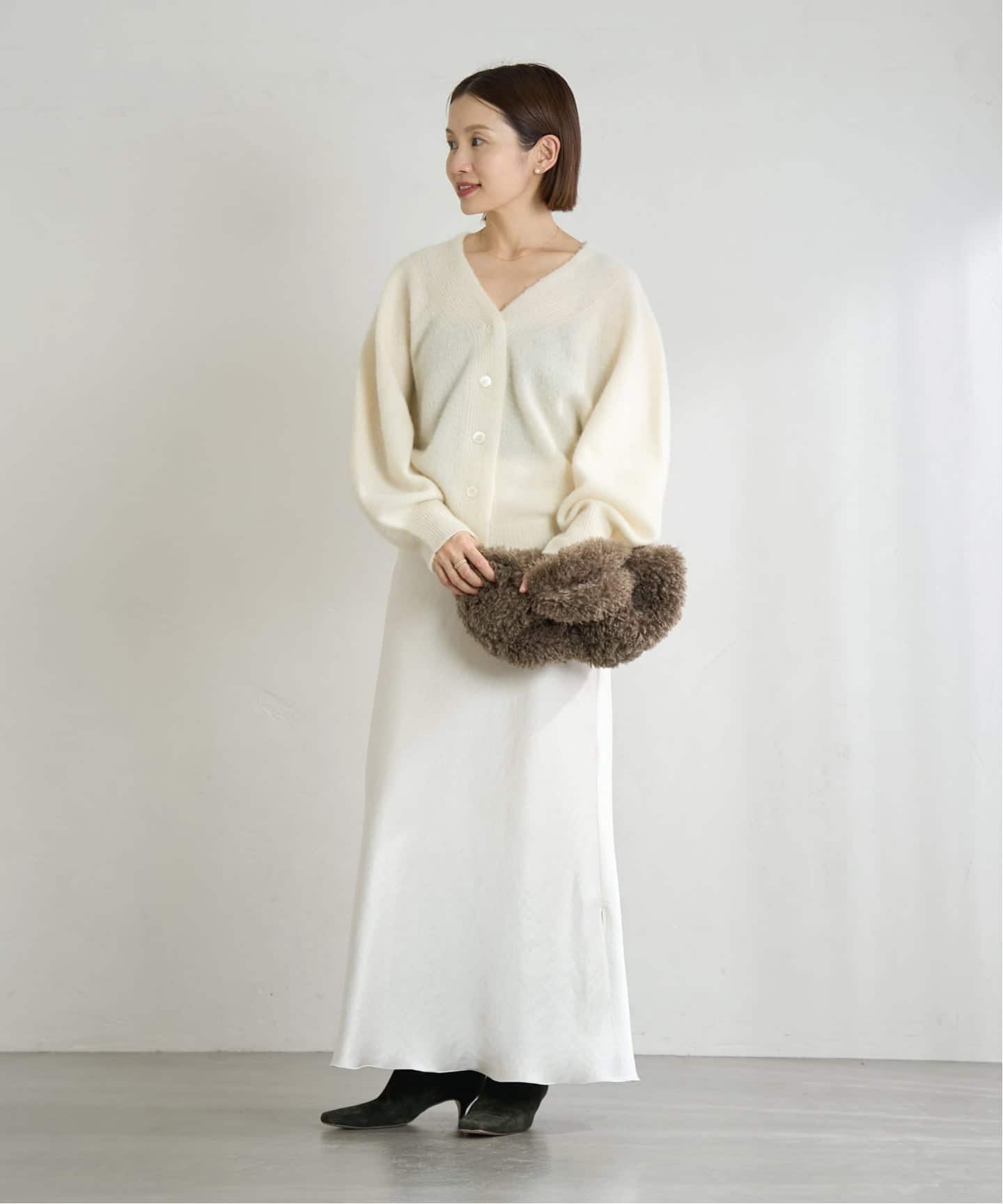 ピュア カシミヤ ドルマンVネックカーディガン（カーディガン）｜IENA