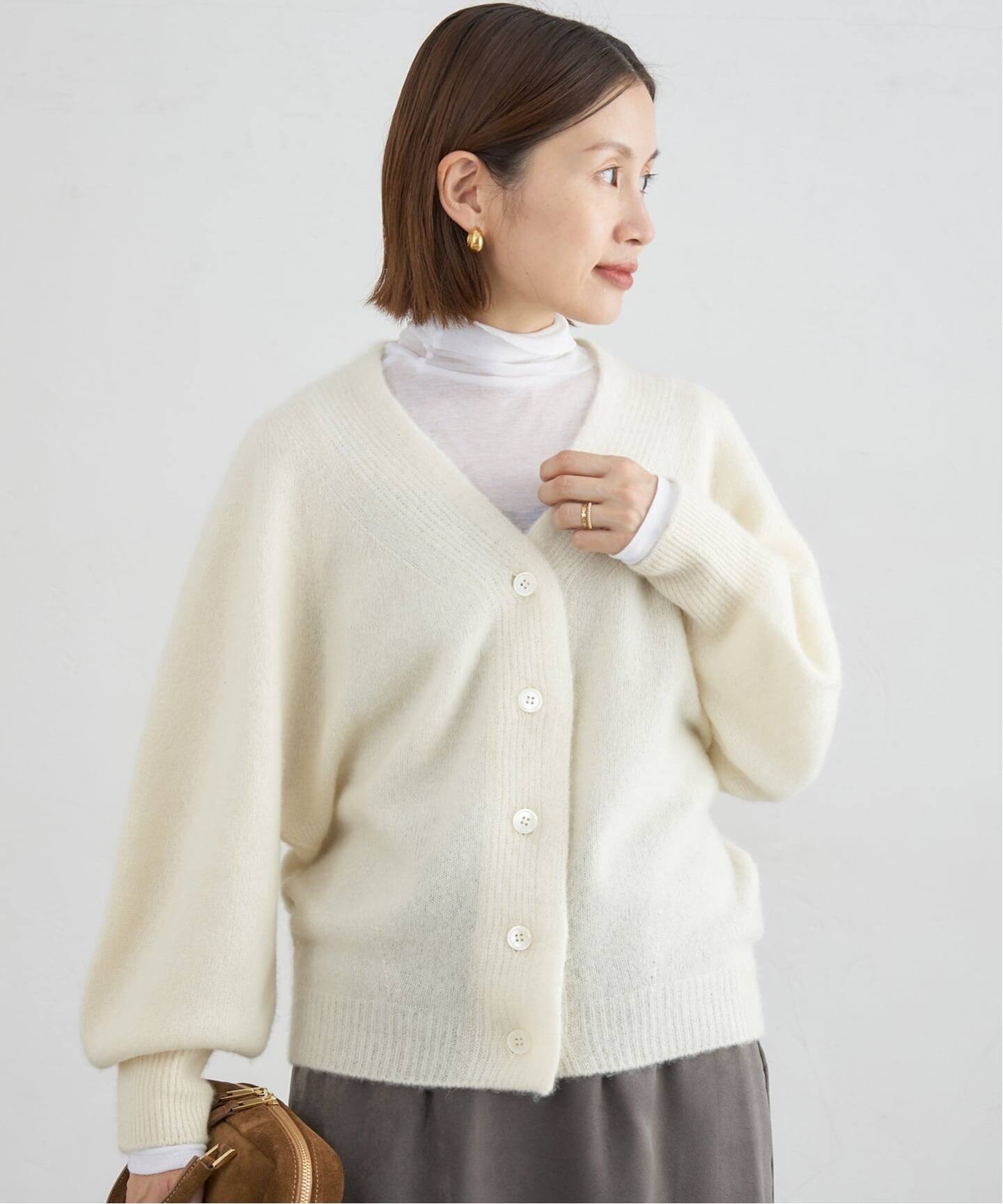 ピュア カシミヤ ドルマンVネックカーディガン（カーディガン）｜IENA