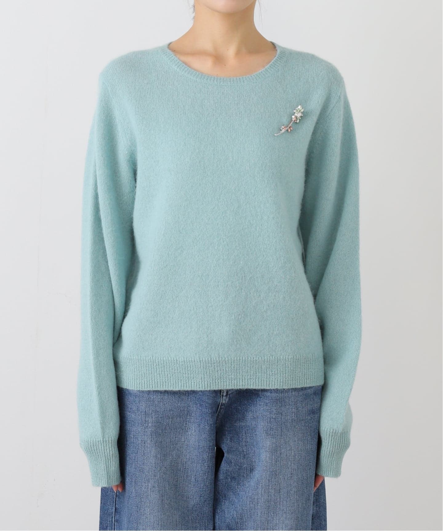 ブローチ付きベビーアルパカニット（ニット／セーター）｜IENA（イエナ