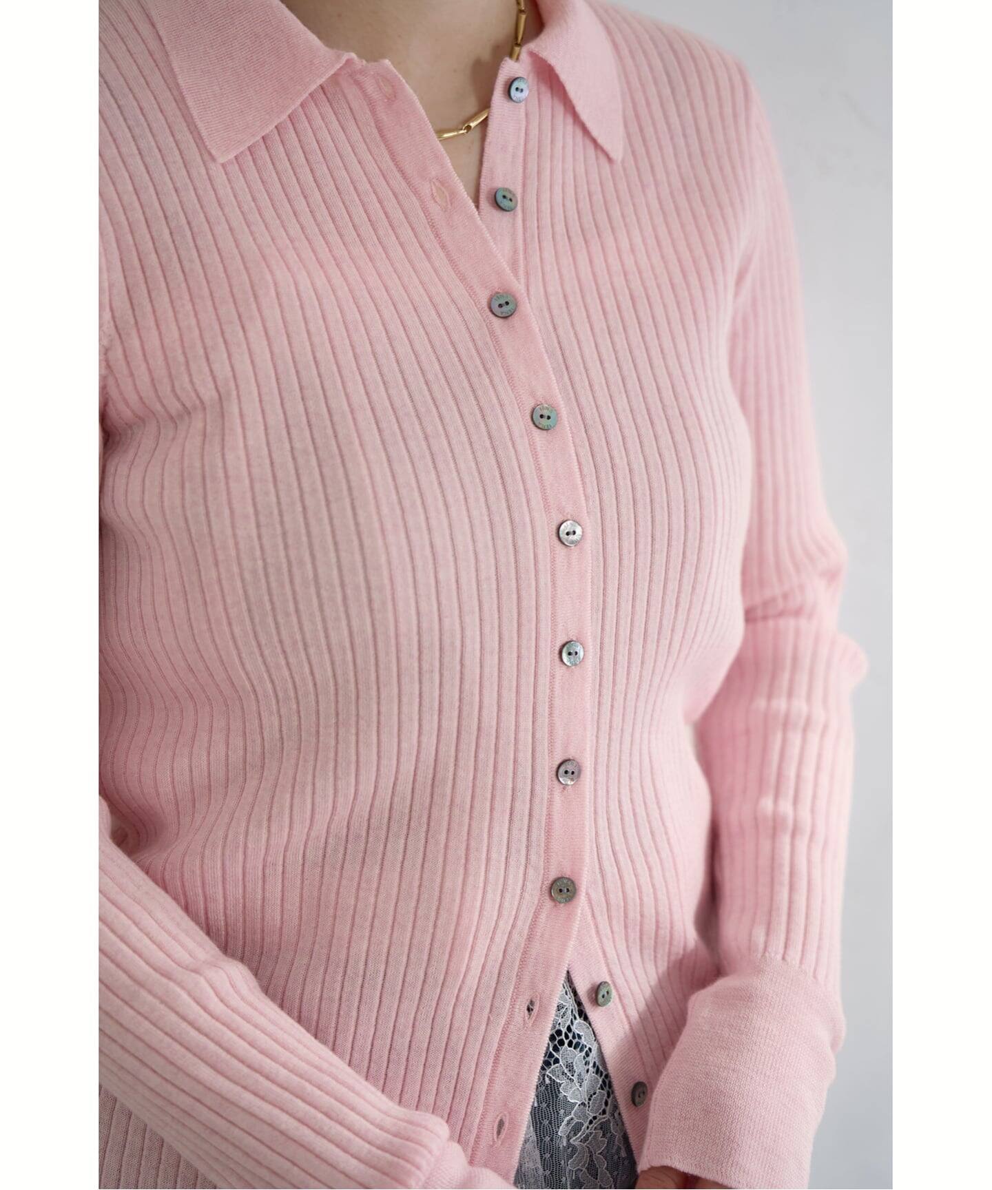 EXメリノリブ ポロ襟カーディガン（カーディガン）｜IENA（イエナ）の