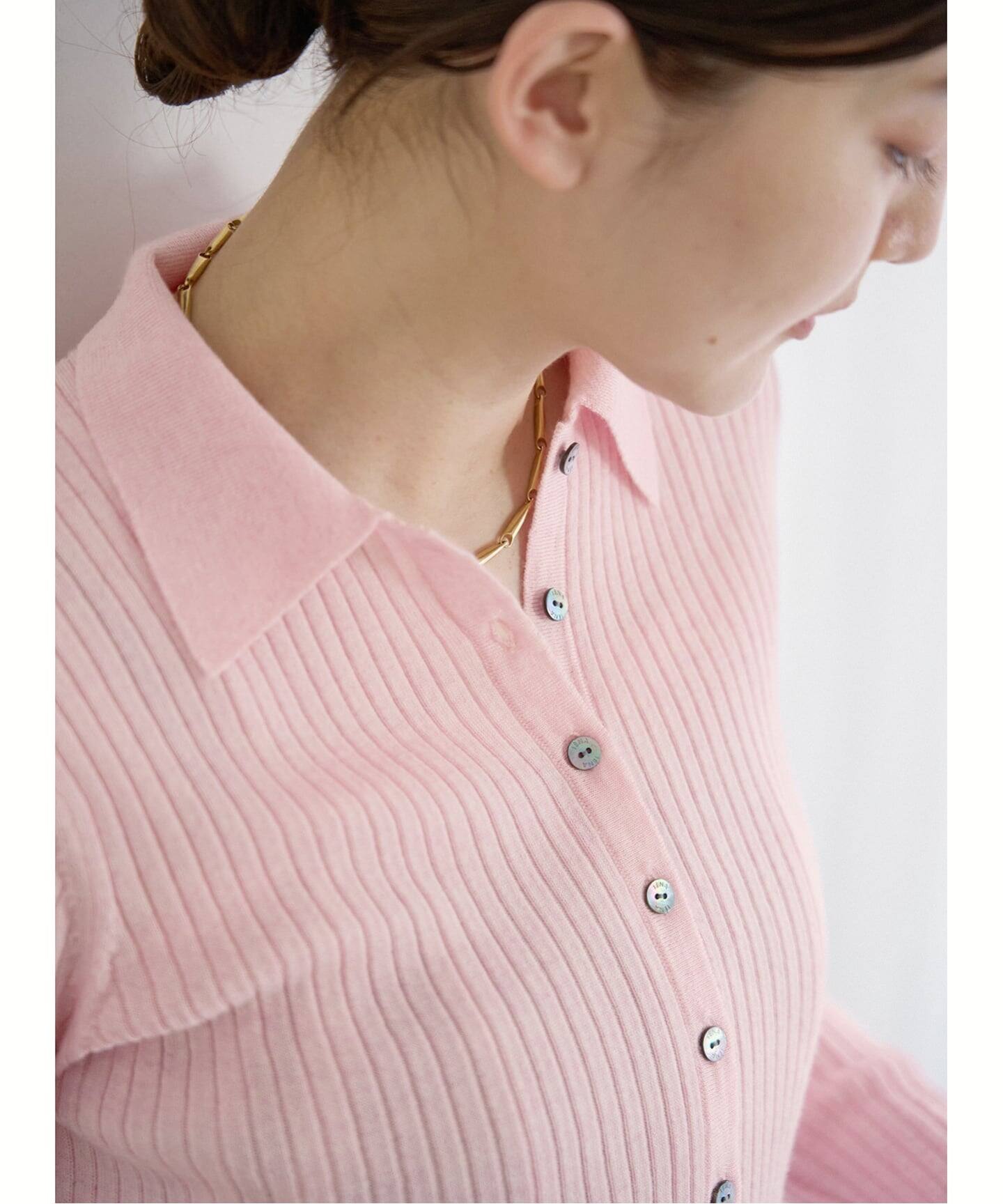 EXメリノリブ ポロ襟カーディガン（カーディガン）｜IENA（イエナ）の