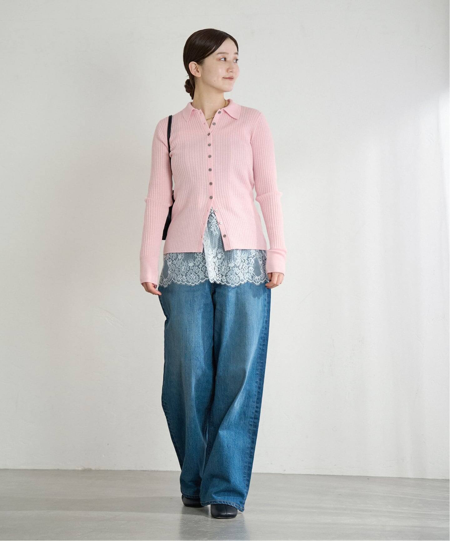 EXメリノリブ ポロ襟カーディガン（カーディガン）｜IENA（イエナ）の