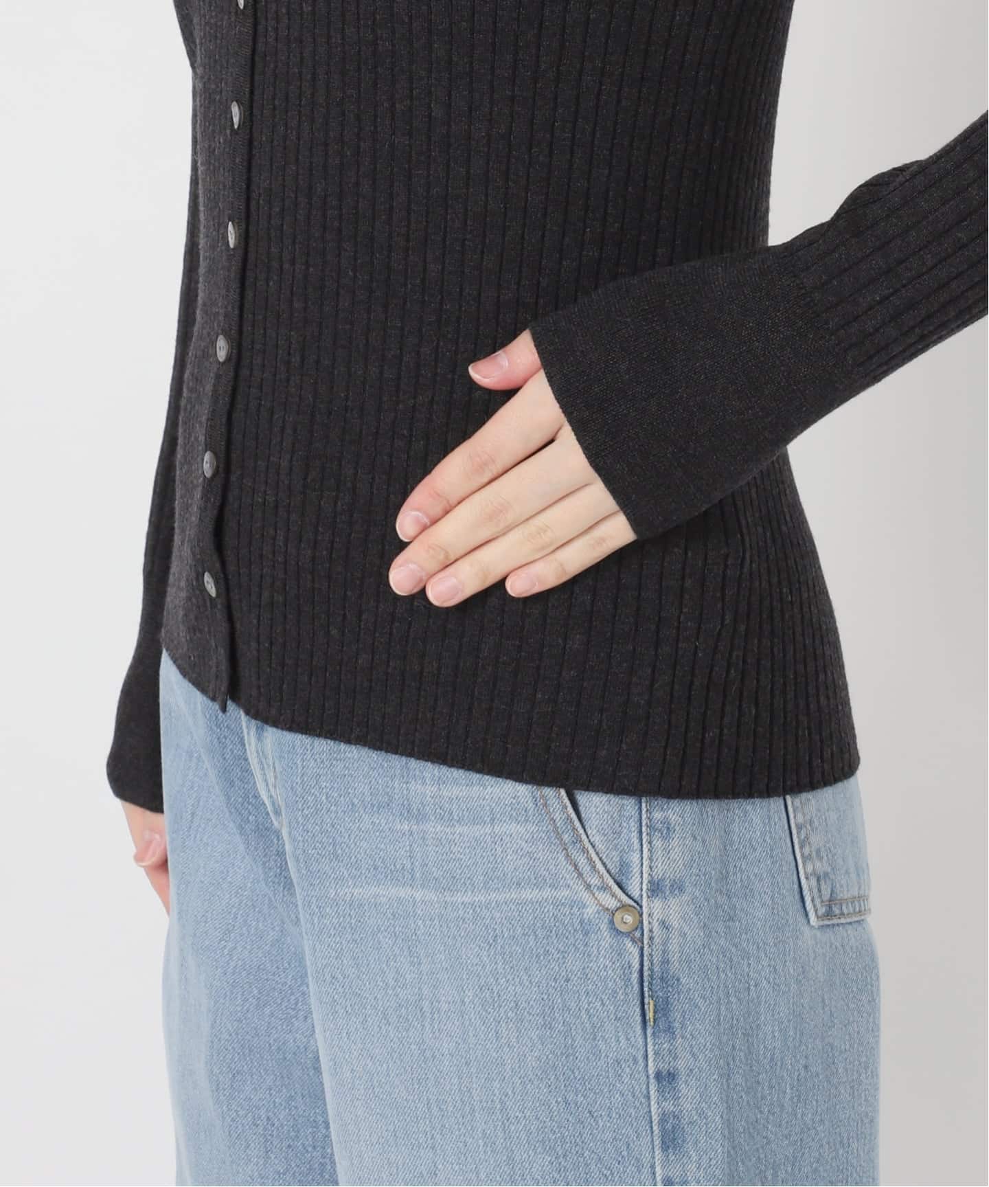 EXメリノリブ ポロ襟カーディガン（カーディガン）｜IENA（イエナ）の