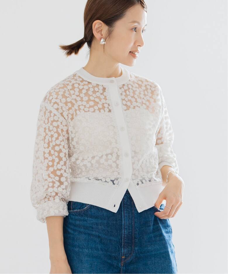 フラワーレースニットカーディガン（カーディガン）｜IENA（イエナ）の  